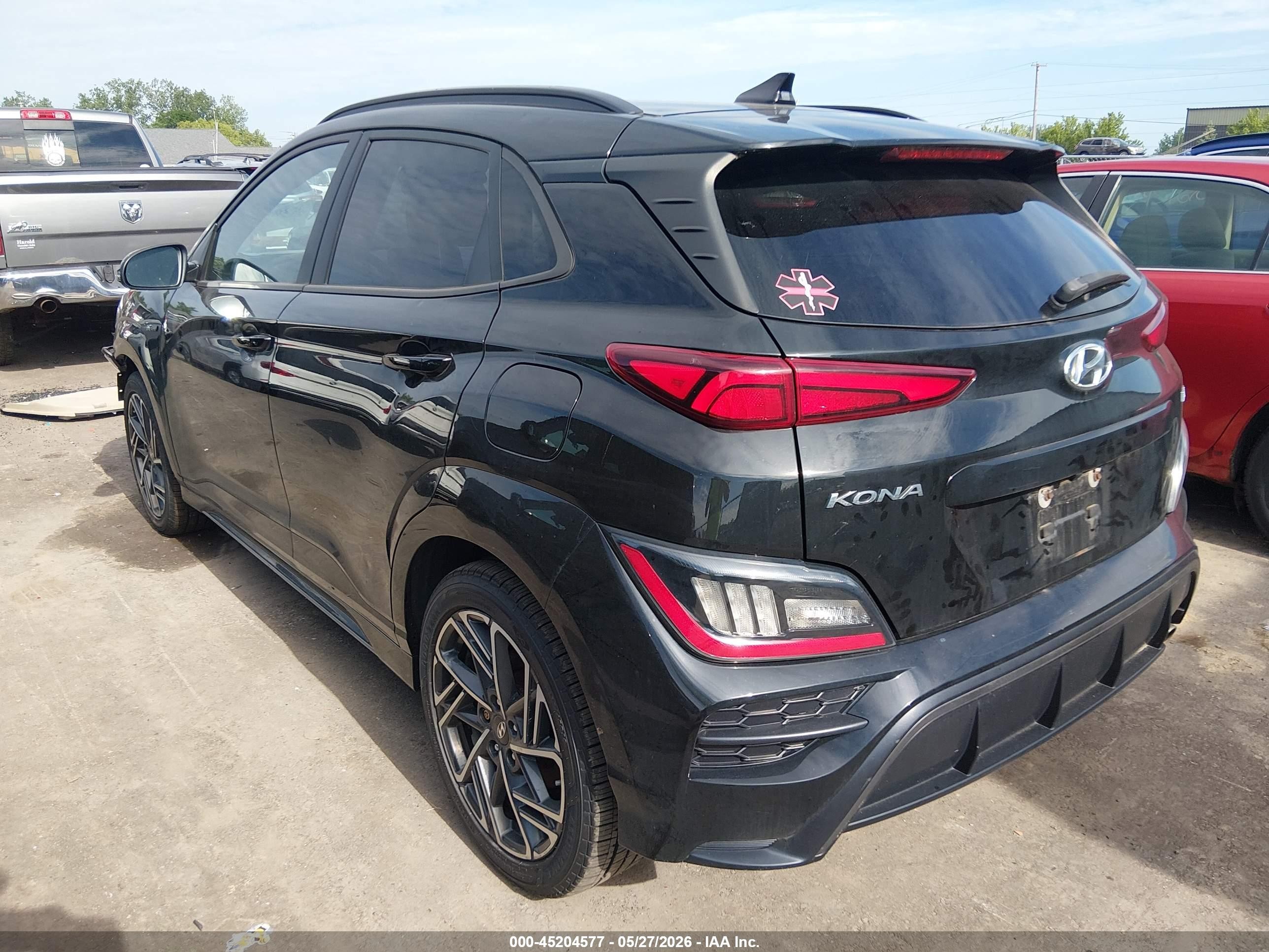 2022 Hyundai Kona N Line Черный vin: KM8K33A31NU841203