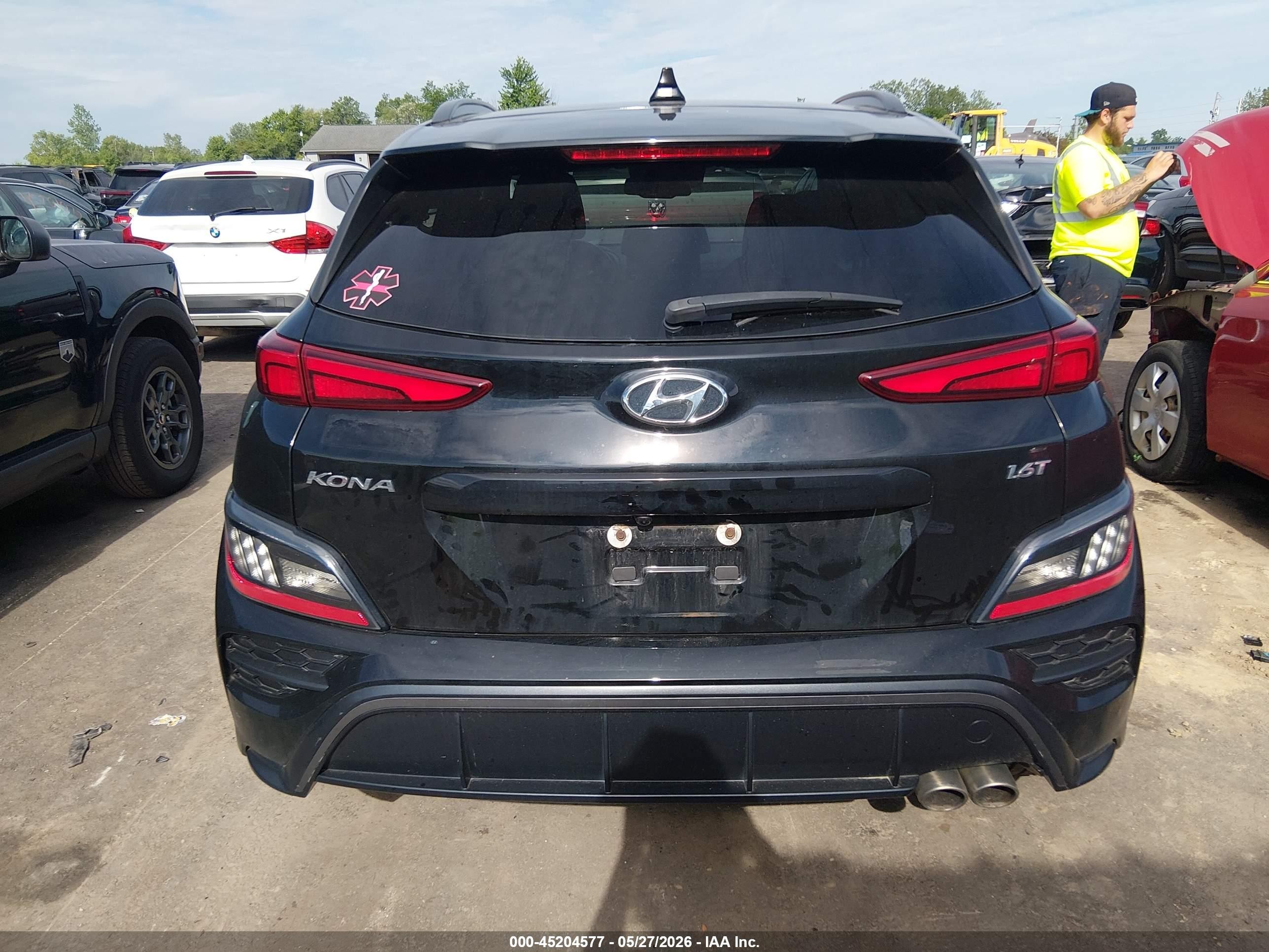 2022 Hyundai Kona N Line Черный vin: KM8K33A31NU841203