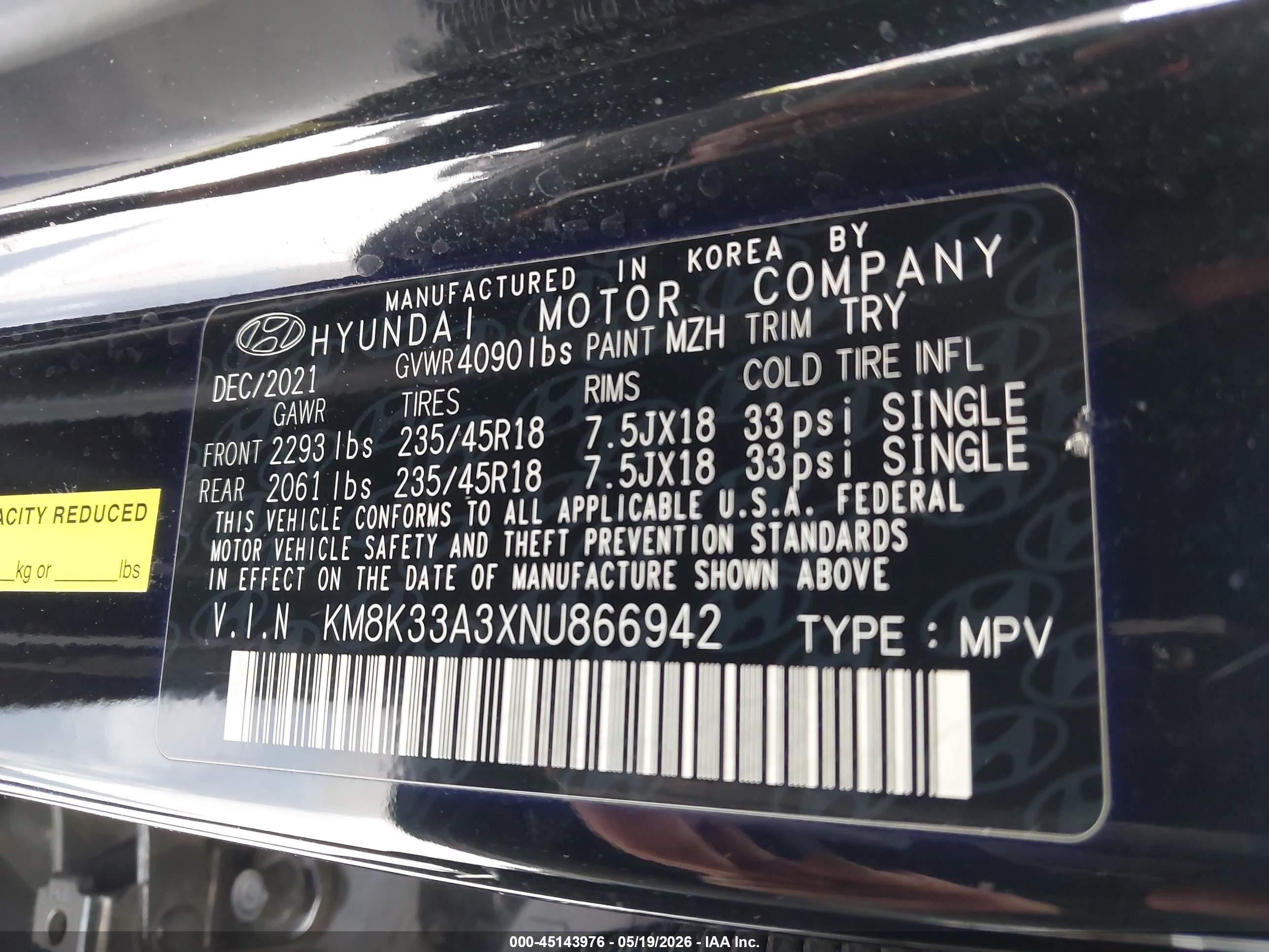 2022 Hyundai Kona N Line Черный vin: KM8K33A3XNU866942