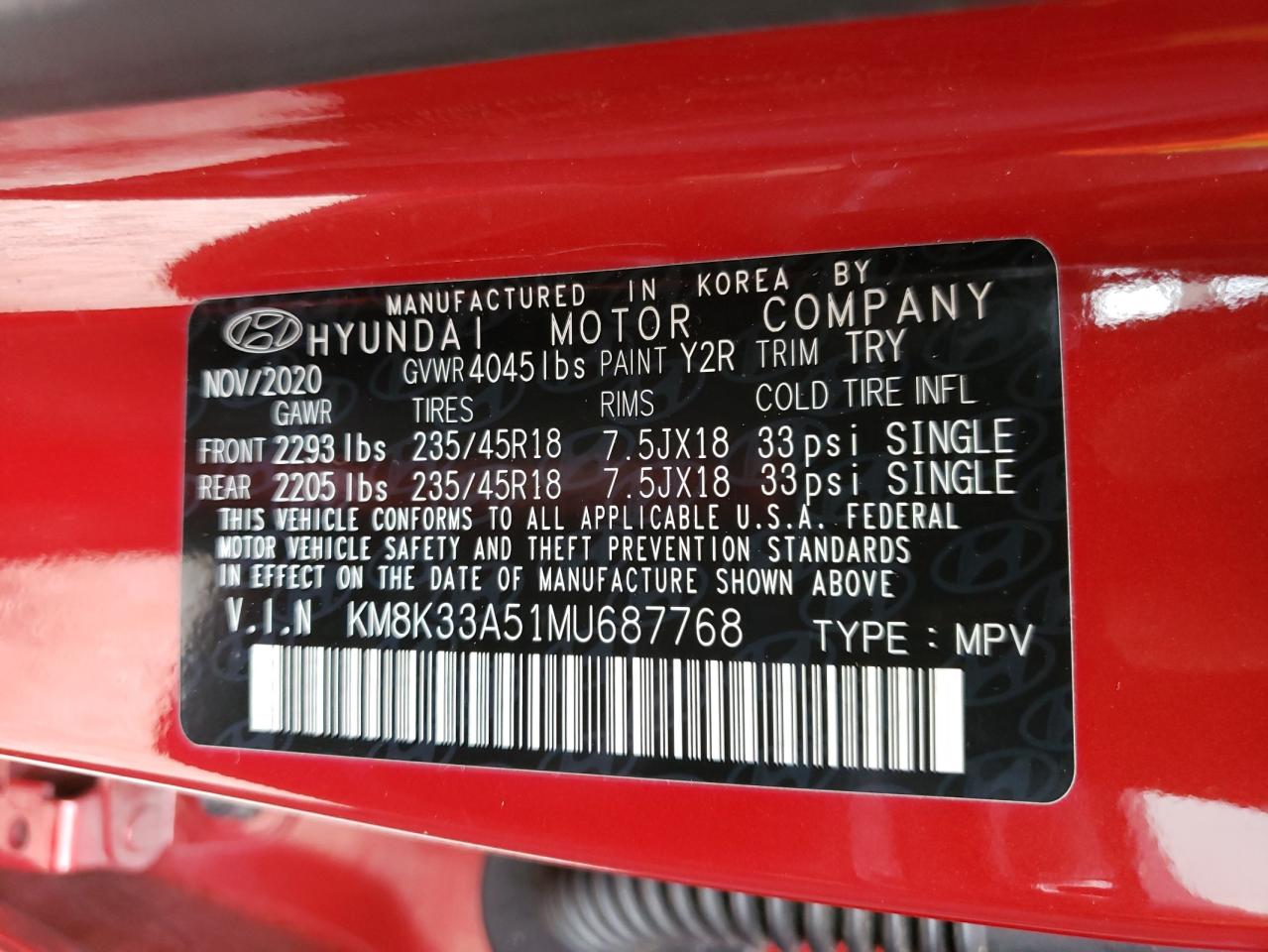 2021 Hyundai Kona Limited Burgundy vin: KM8K33A51MU687768