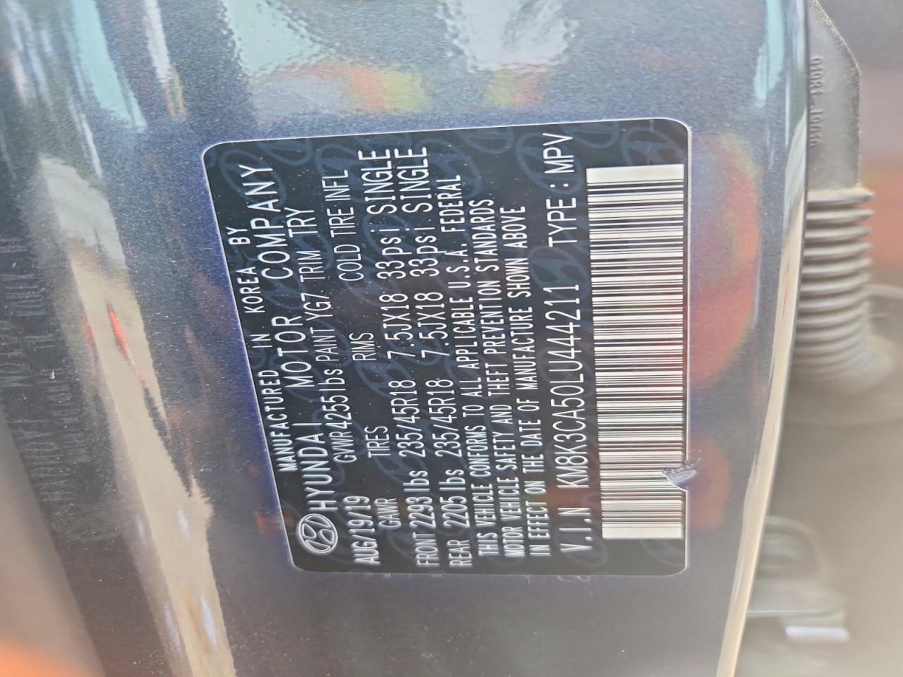 2020 Hyundai Kona Limited Gray vin: KM8K3CA50LU444211
