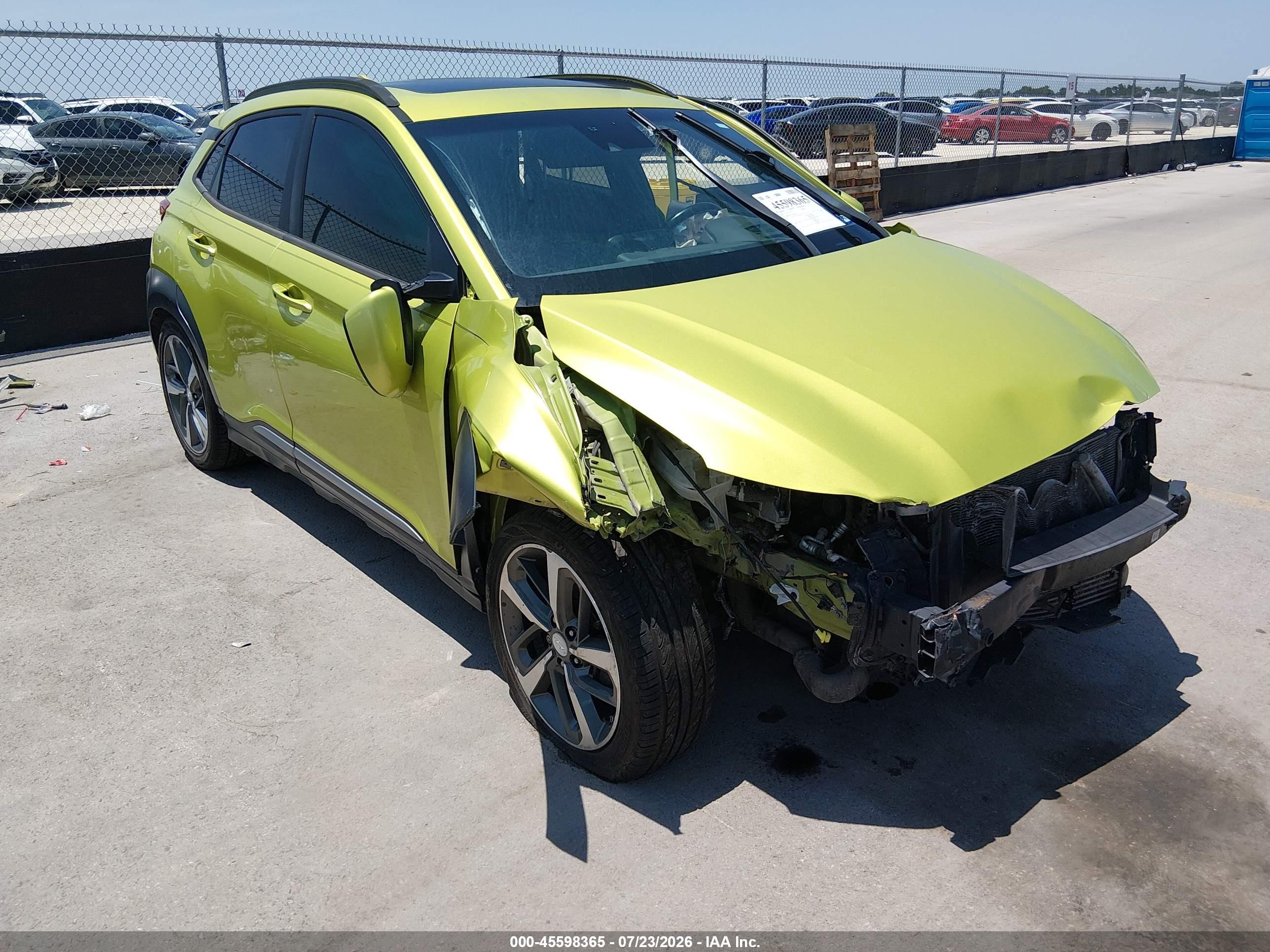 2020 Hyundai Kona Ultimate Зеленый vin: KM8K53A51LU504104