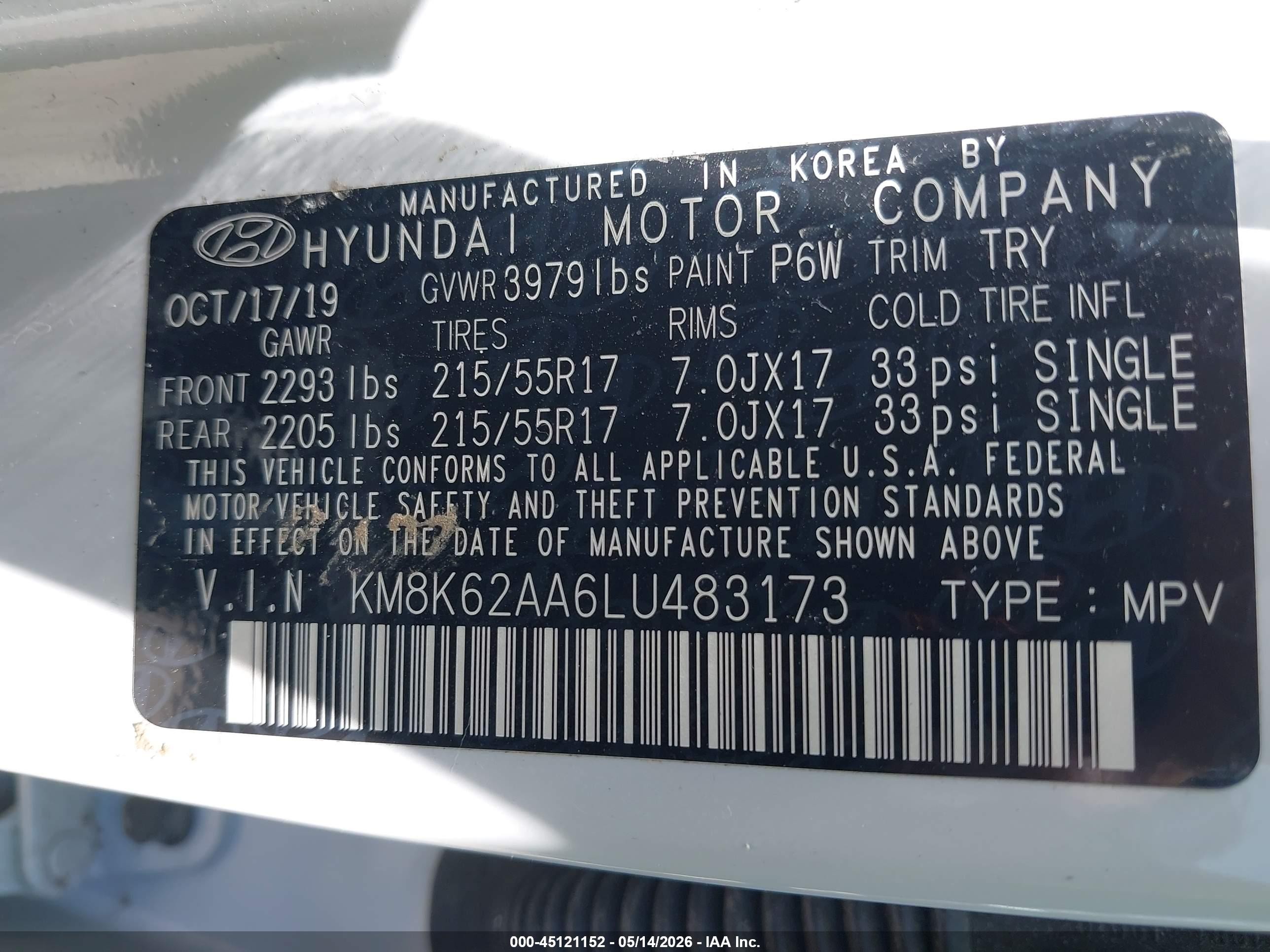 2020 Hyundai Kona Sel Plus White vin: KM8K62AA6LU483173