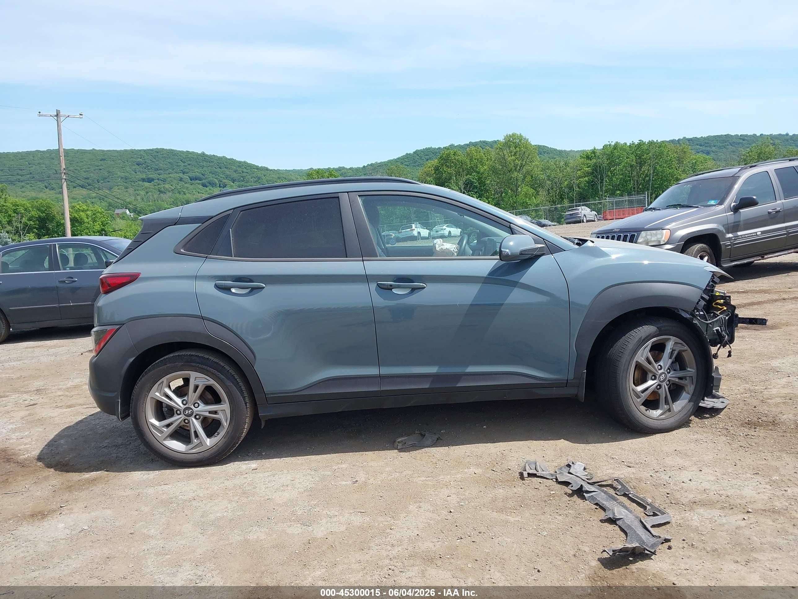2022 Hyundai Kona Sel Серый vin: KM8K62AB9NU802285
