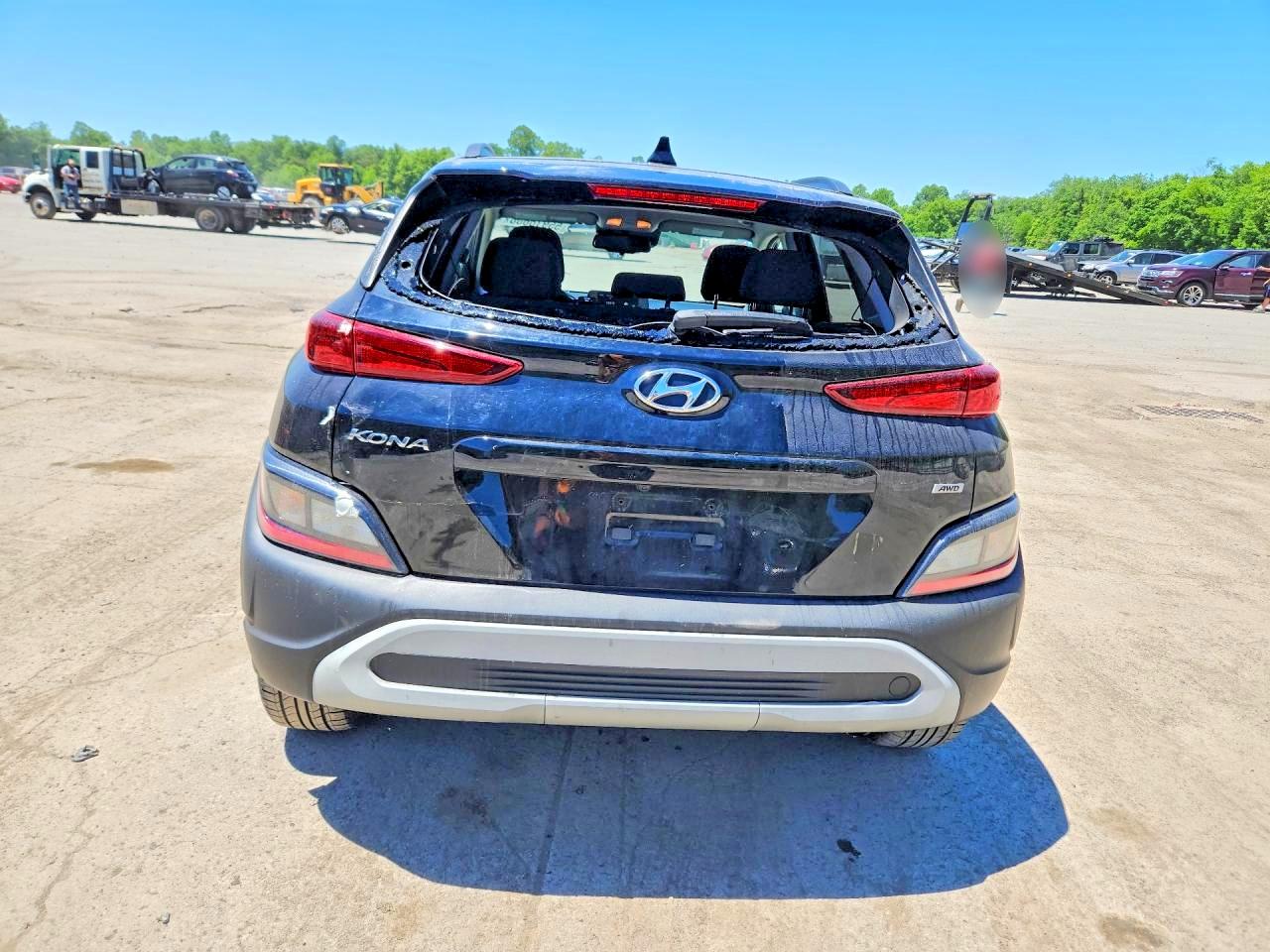 2022 Hyundai Kona Sel Черный vin: KM8K6CAB0NU922384