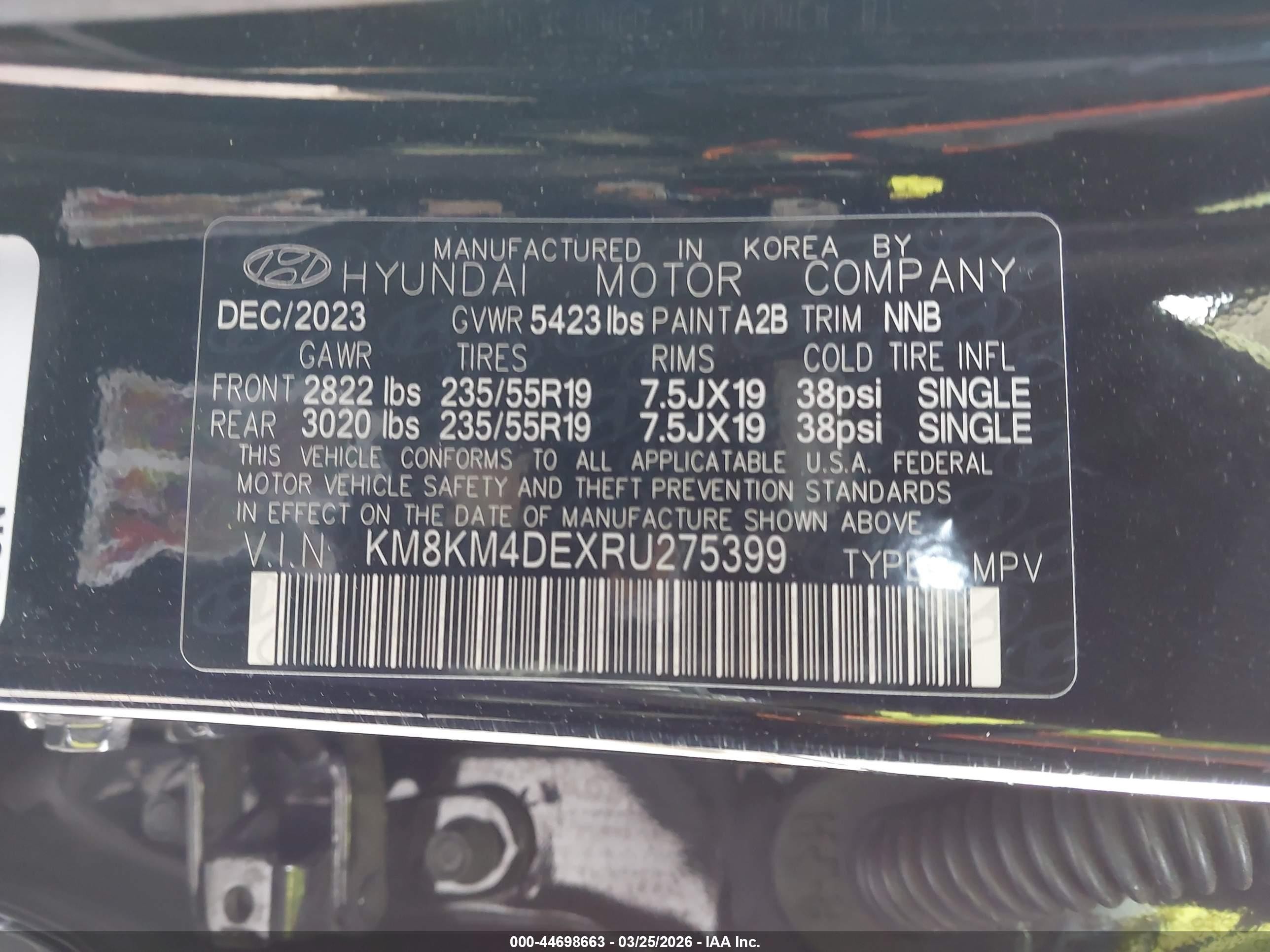 2024 Hyundai Ioniq 5 Se Black vin: KM8KM4DEXRU275399