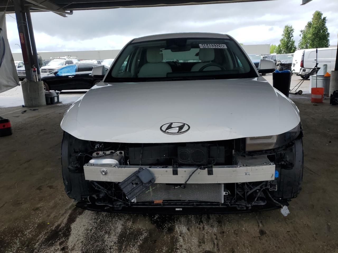 2023 Hyundai Ioniq 5 Sel White vin: KM8KNDAF0PU216787 Damage: Front Bumper Reinforcement, Broken, Replacement Required