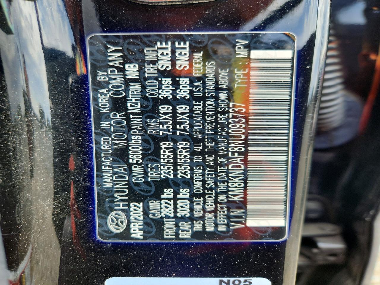 2022 Hyundai Ioniq 5 Sel Charcoal vin: KM8KNDAF8NU093737