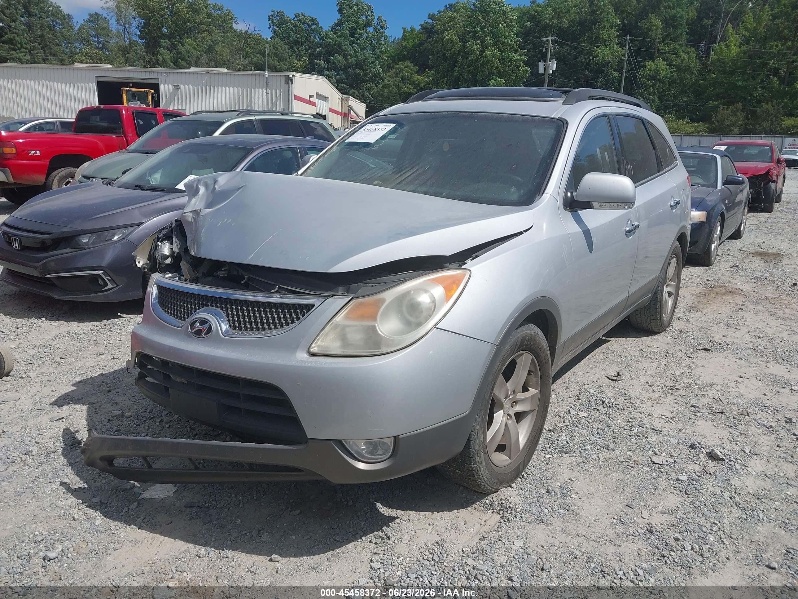 2007 Hyundai Veracruz Gls/limited/se Silver vin: KM8NU13C07U024299