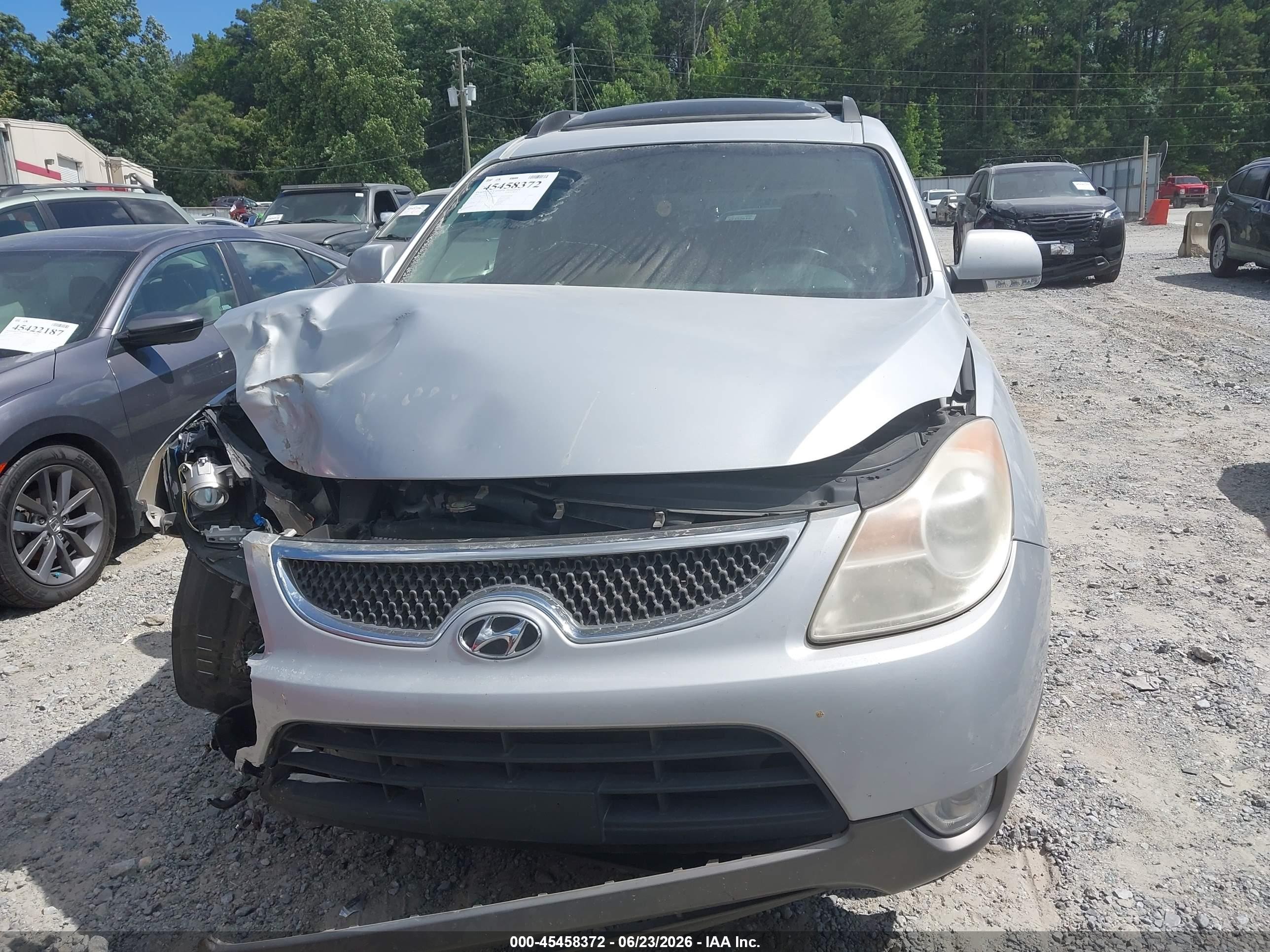 2007 Hyundai Veracruz Gls/limited/se Silver vin: KM8NU13C07U024299