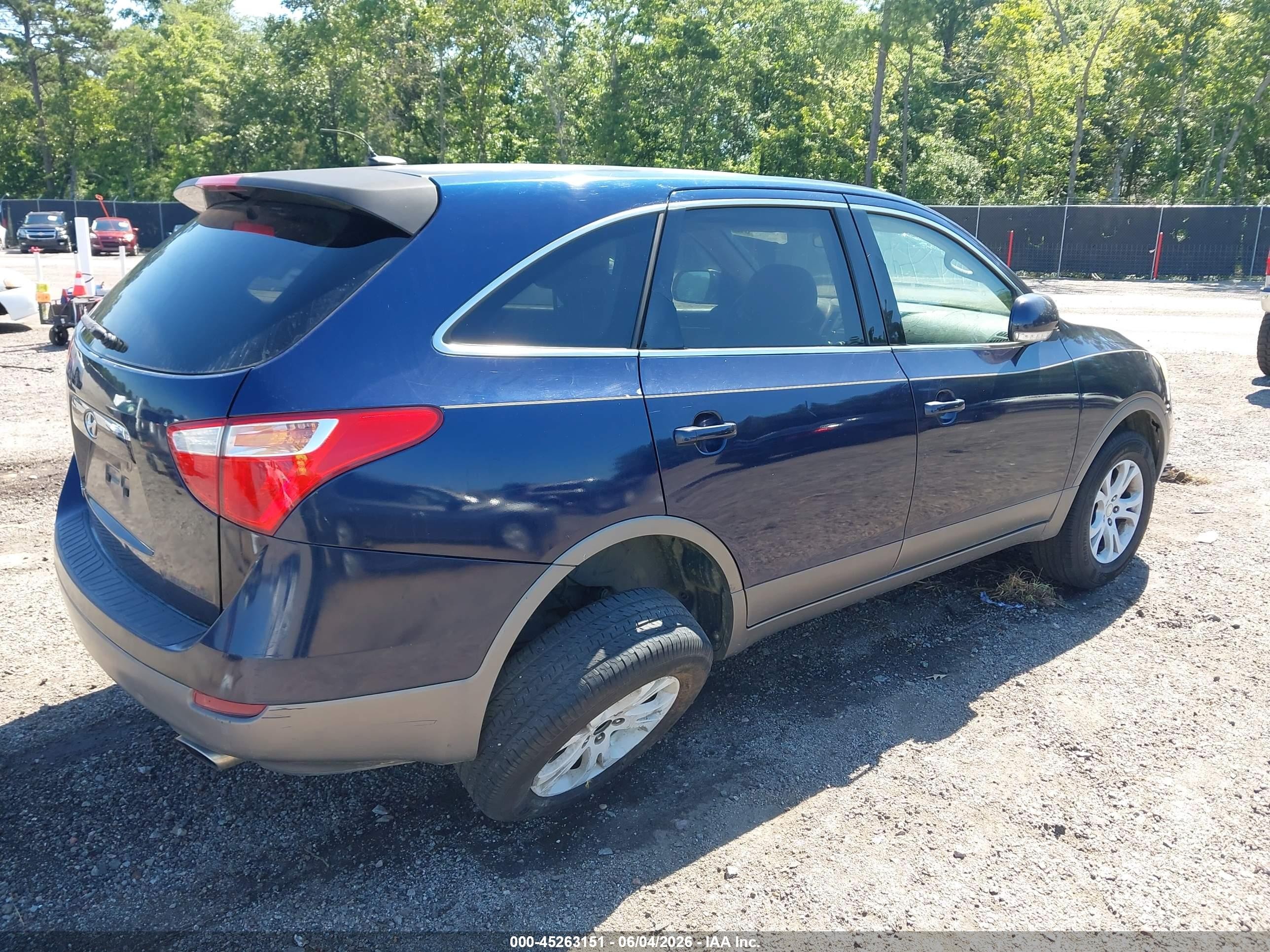 2008 Hyundai Veracruz Gls/limited/se Blue vin: KM8NU13C18U034356