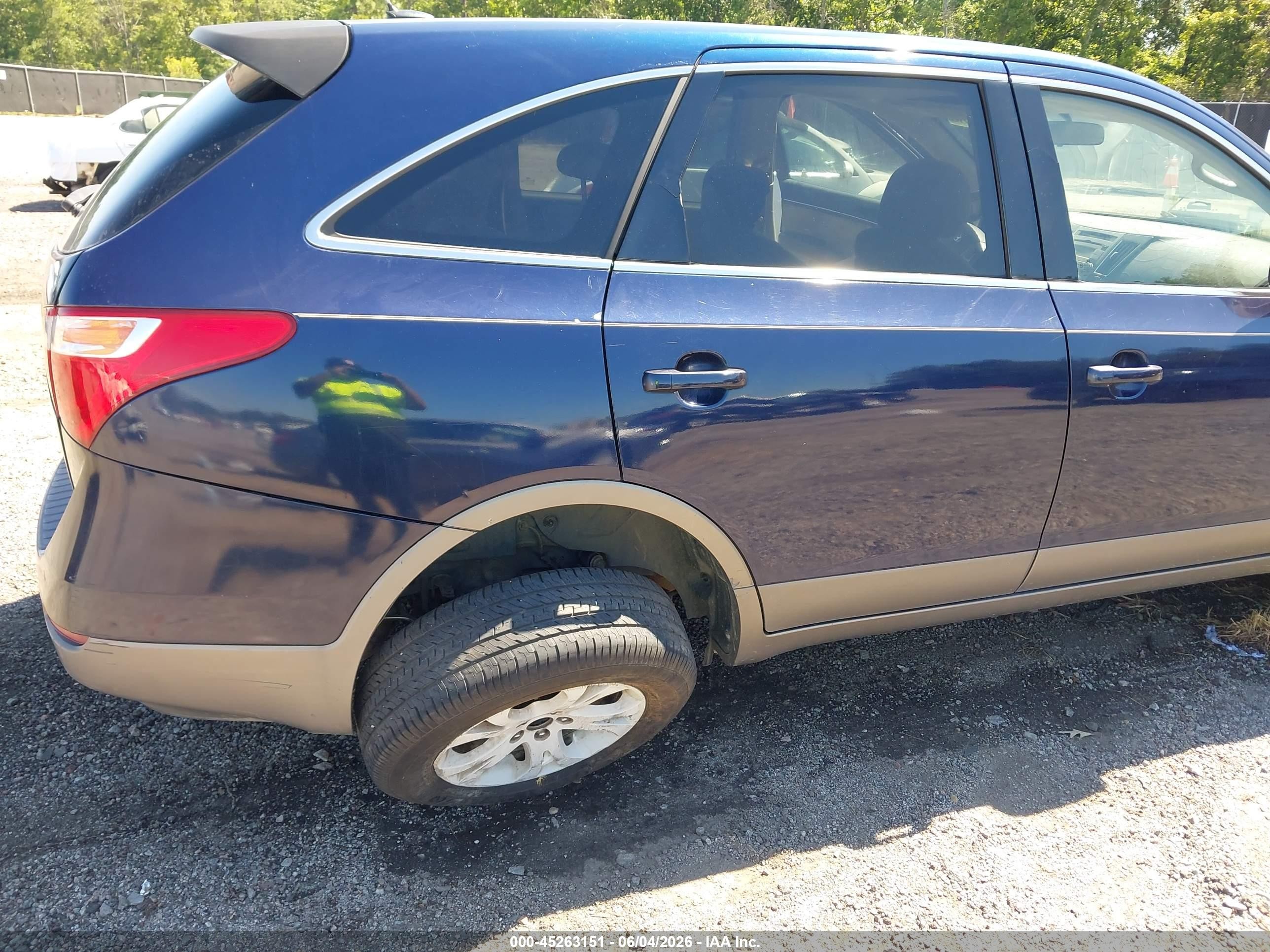 2008 Hyundai Veracruz Gls/limited/se Blue vin: KM8NU13C18U034356