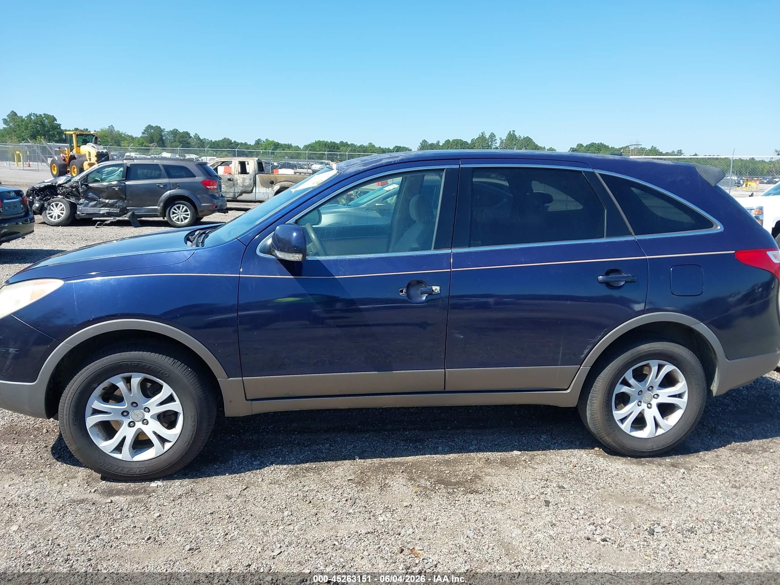 2008 Hyundai Veracruz Gls/limited/se Blue vin: KM8NU13C18U034356