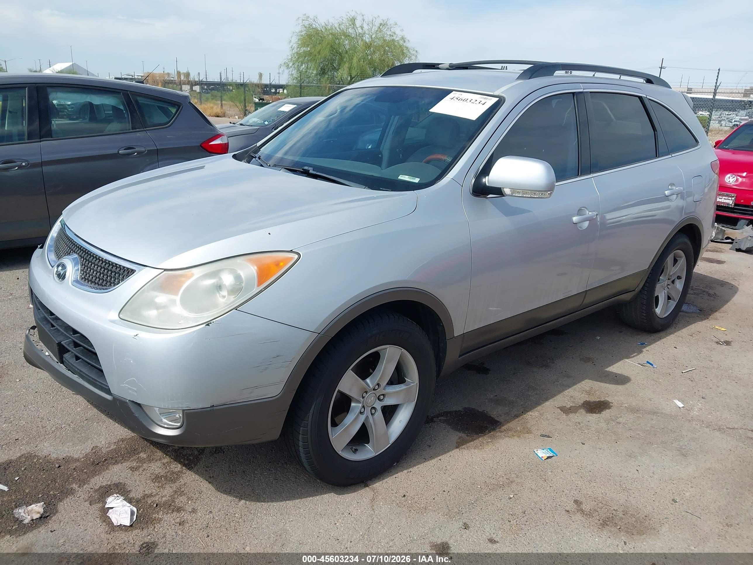 2007 Hyundai Veracruz Gls/limited/se Silver vin: KM8NU13C57U008065