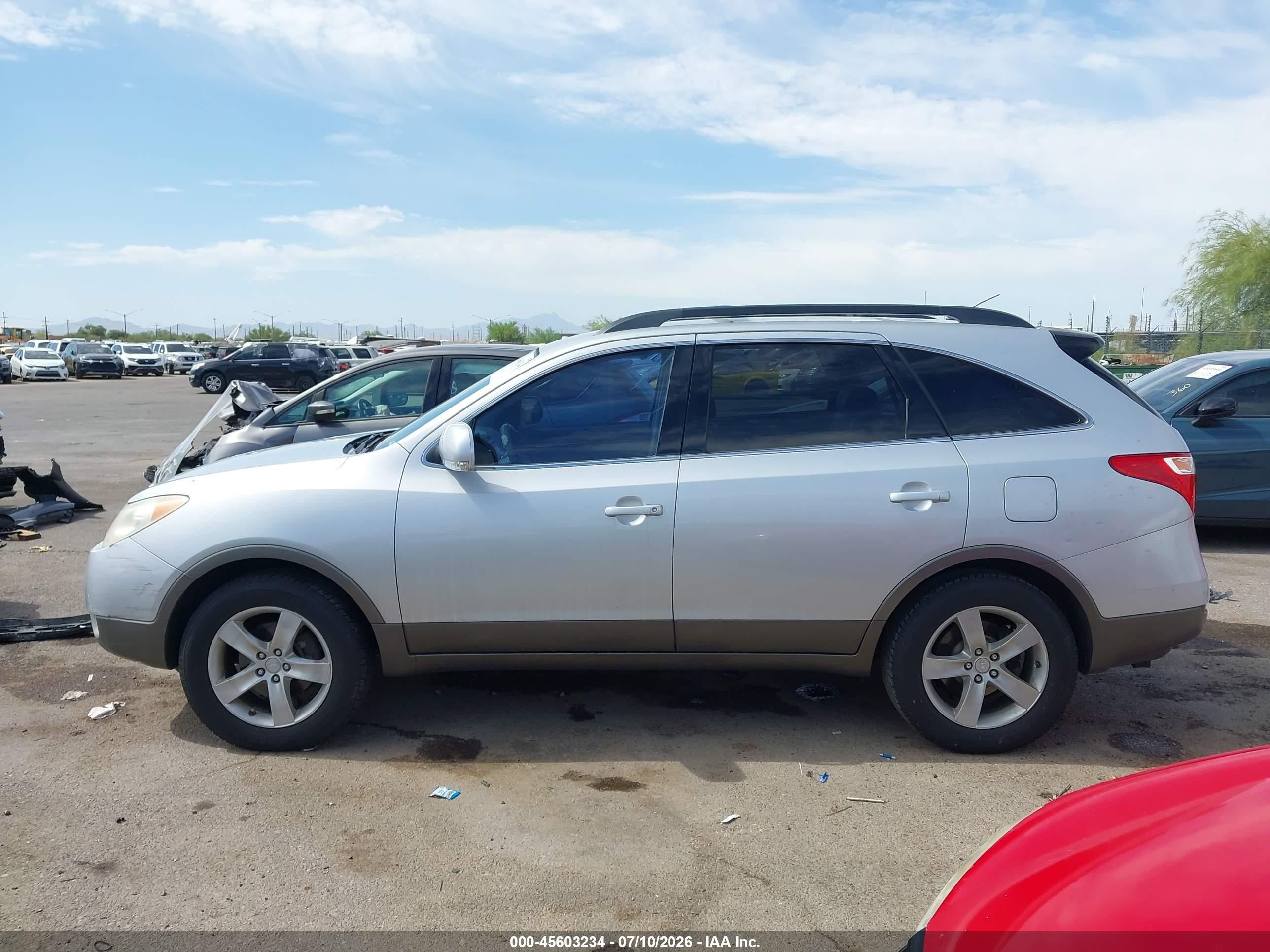 2007 Hyundai Veracruz Gls/limited/se Silver vin: KM8NU13C57U008065