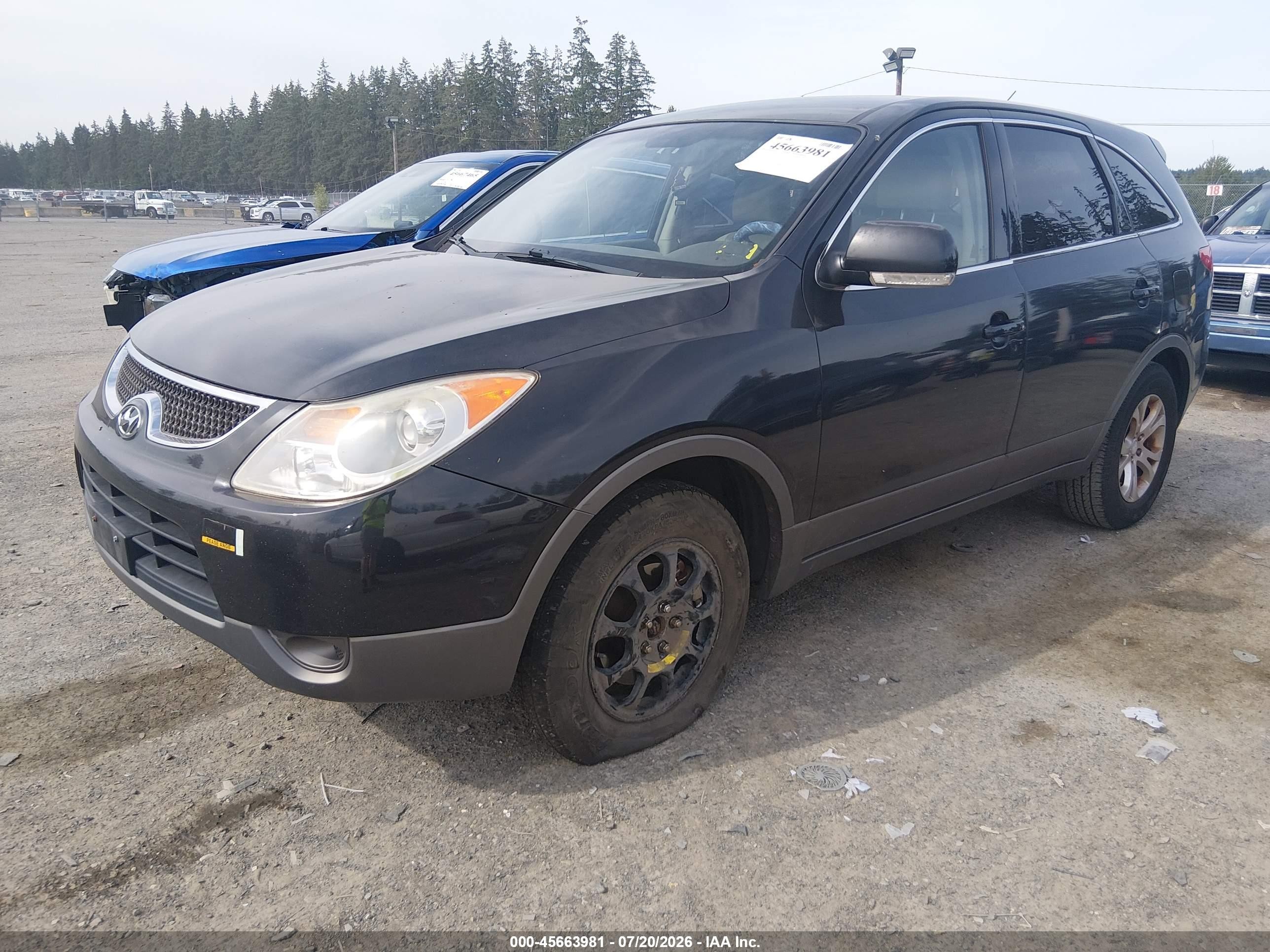 2007 Hyundai Veracruz Gls/limited/se Black vin: KM8NU13C57U011872