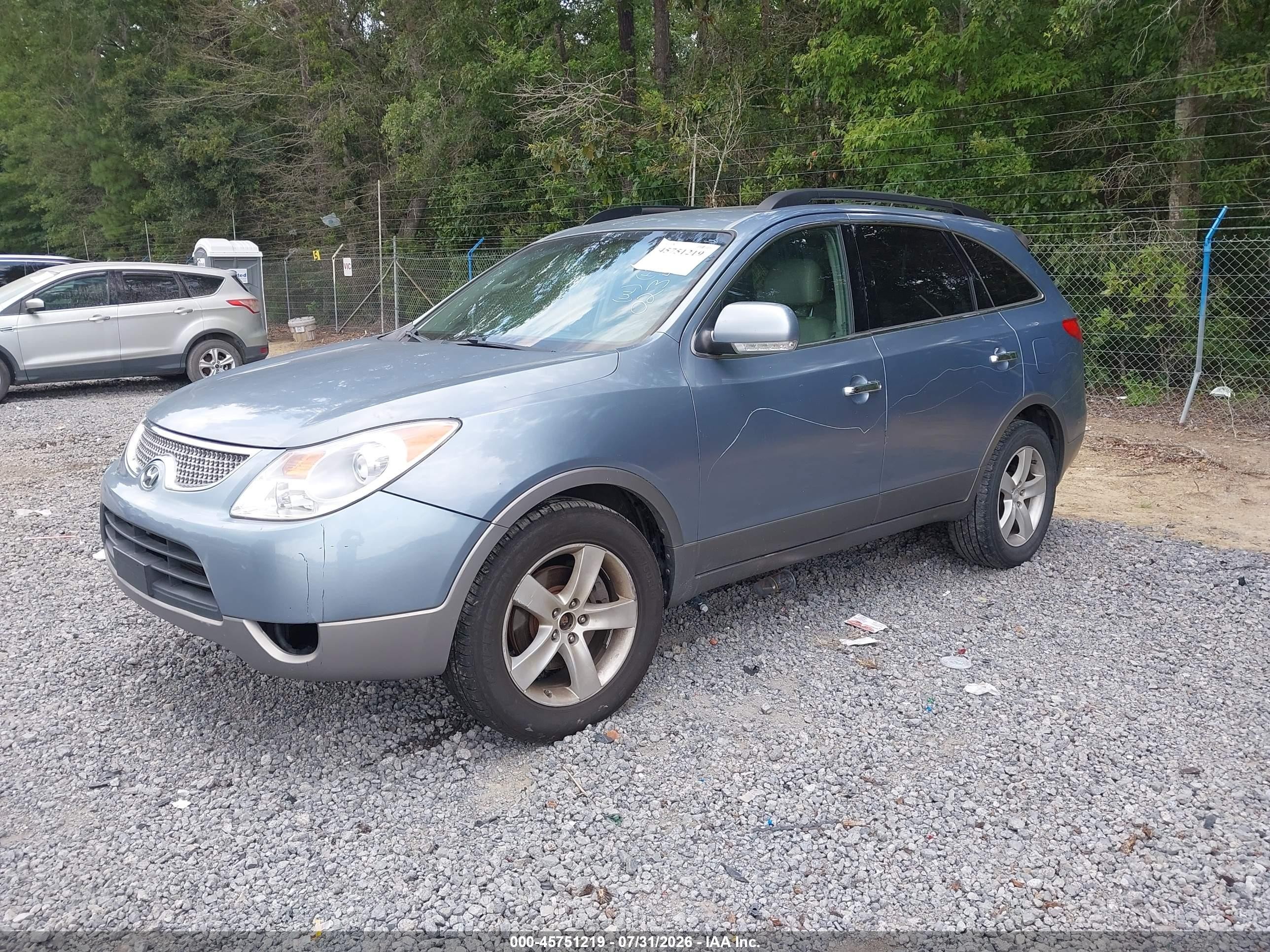2007 Hyundai Veracruz Gls/limited/se Light Blue vin: KM8NU13C87U023479