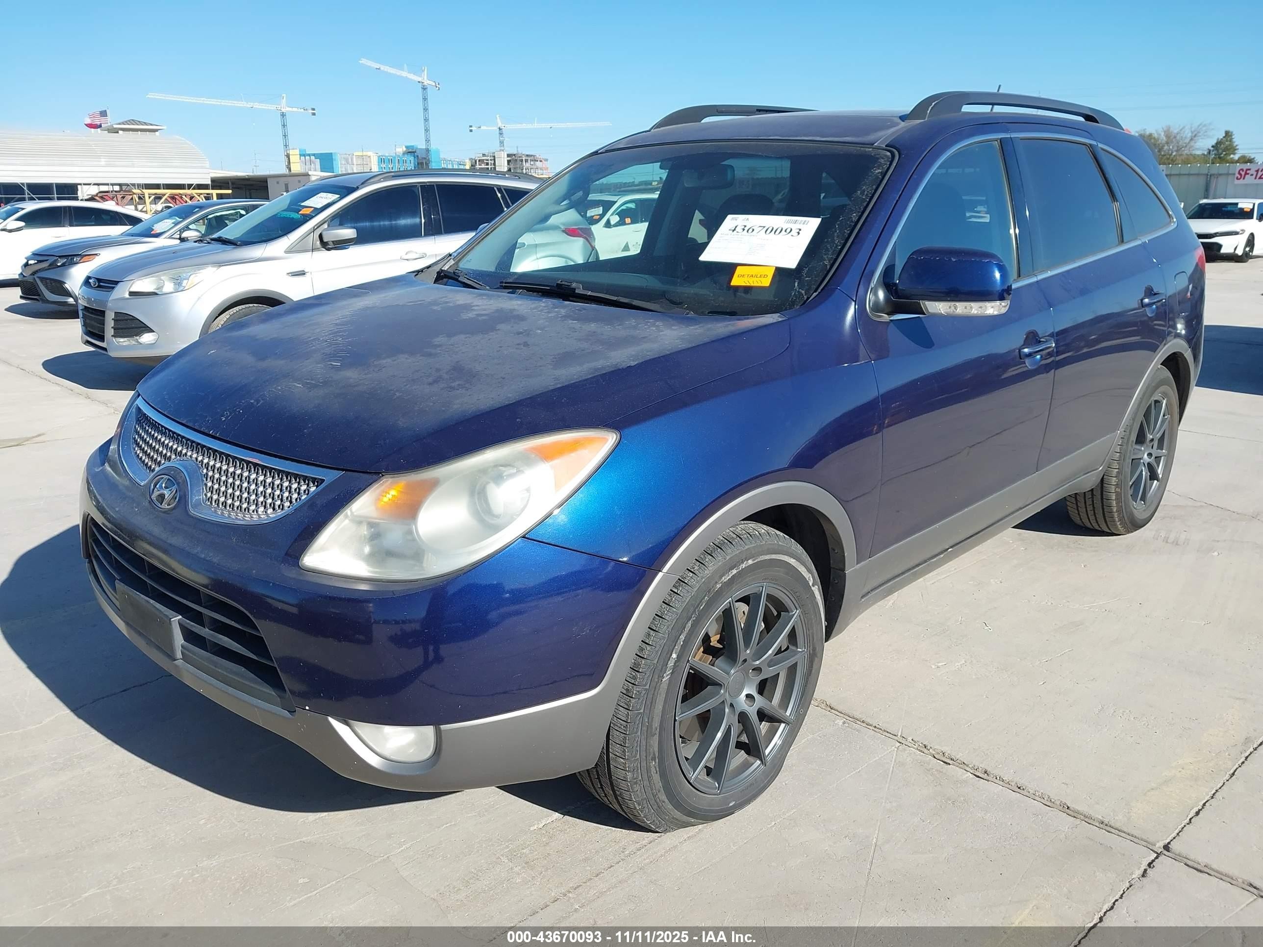 2007 Hyundai Veracruz Gls/limited/se Blue vin: KM8NU13C97U028108