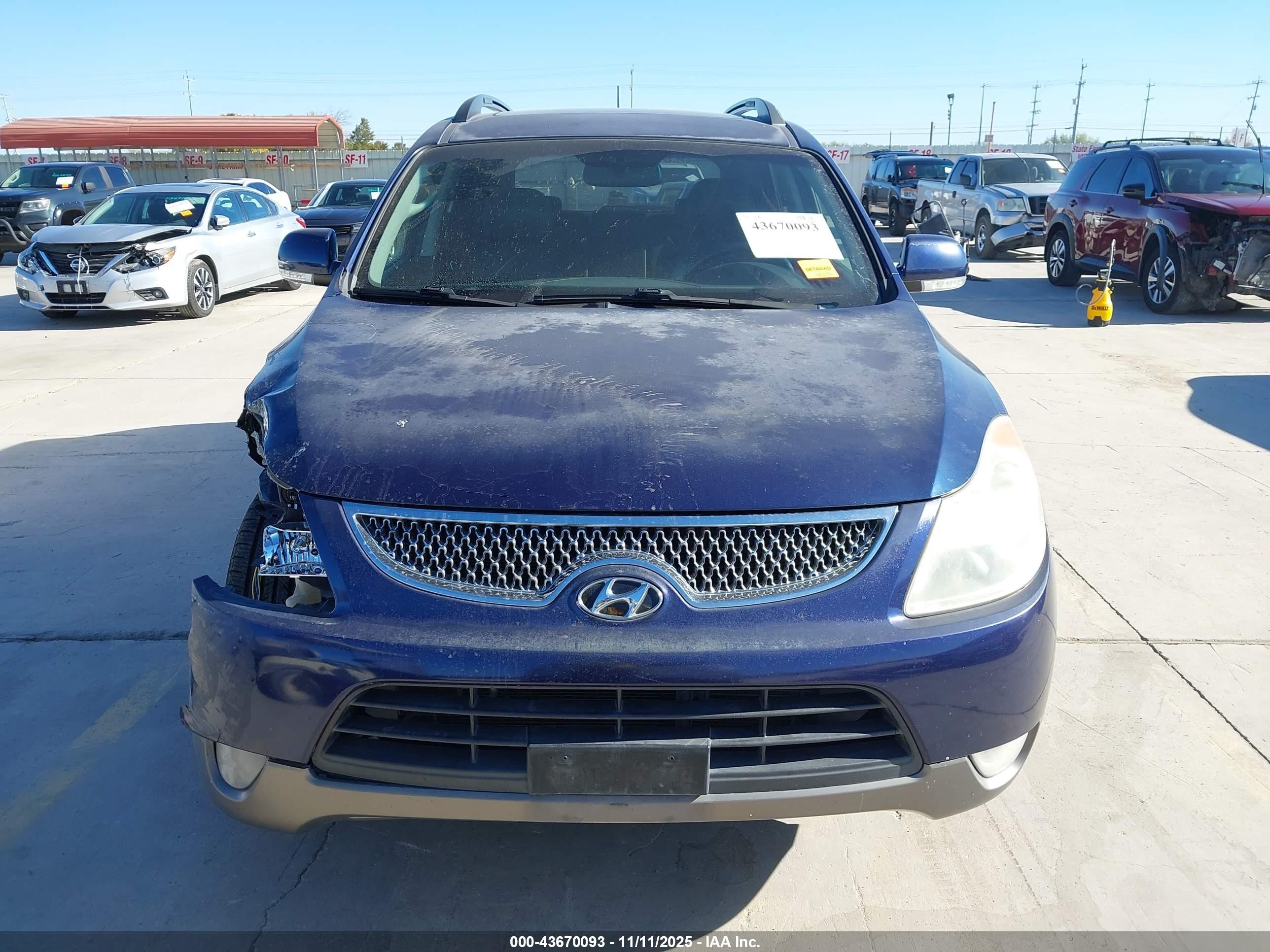 2007 Hyundai Veracruz Gls/limited/se Blue vin: KM8NU13C97U028108