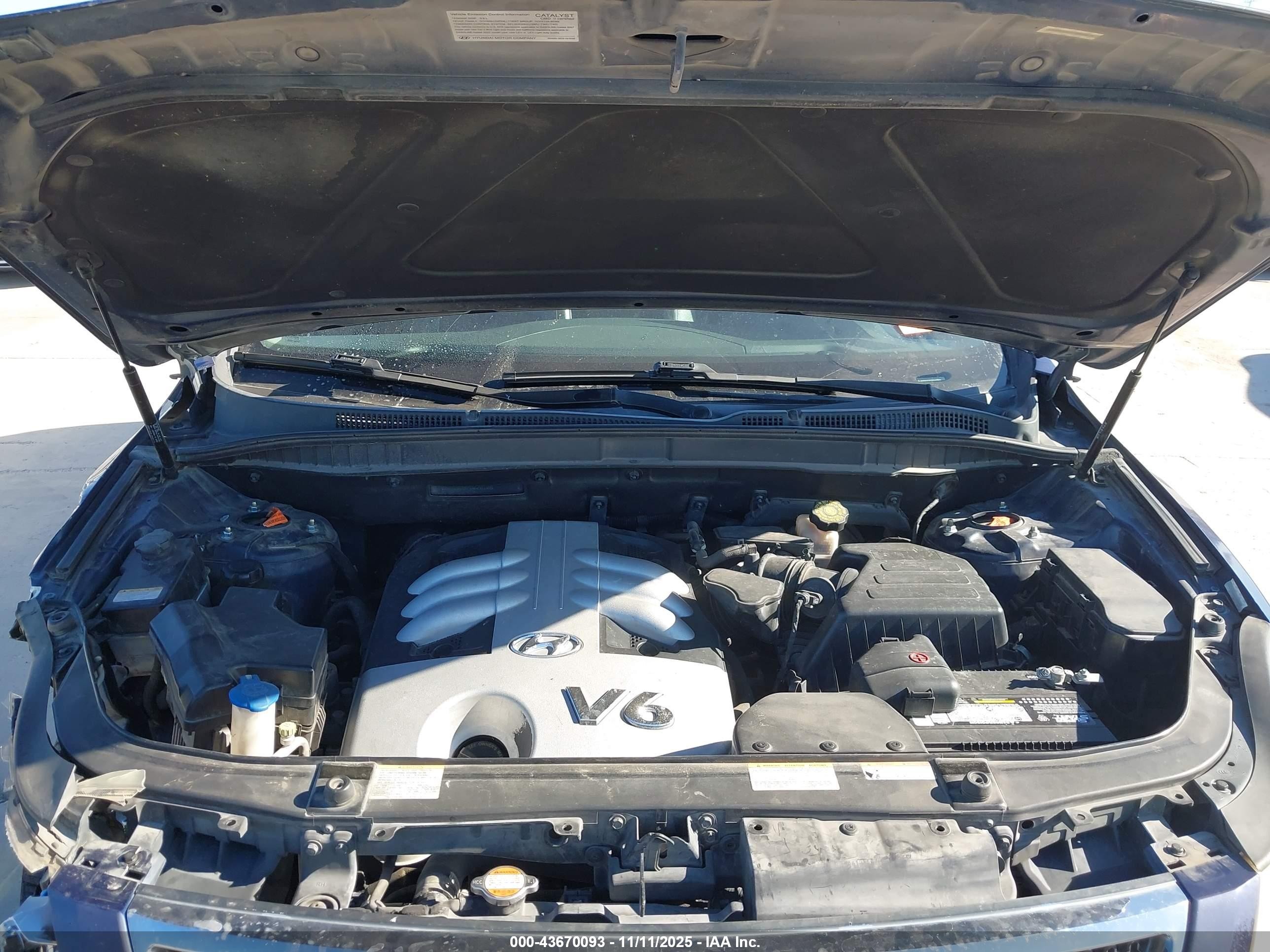 2007 Hyundai Veracruz Gls/limited/se Blue vin: KM8NU13C97U028108
