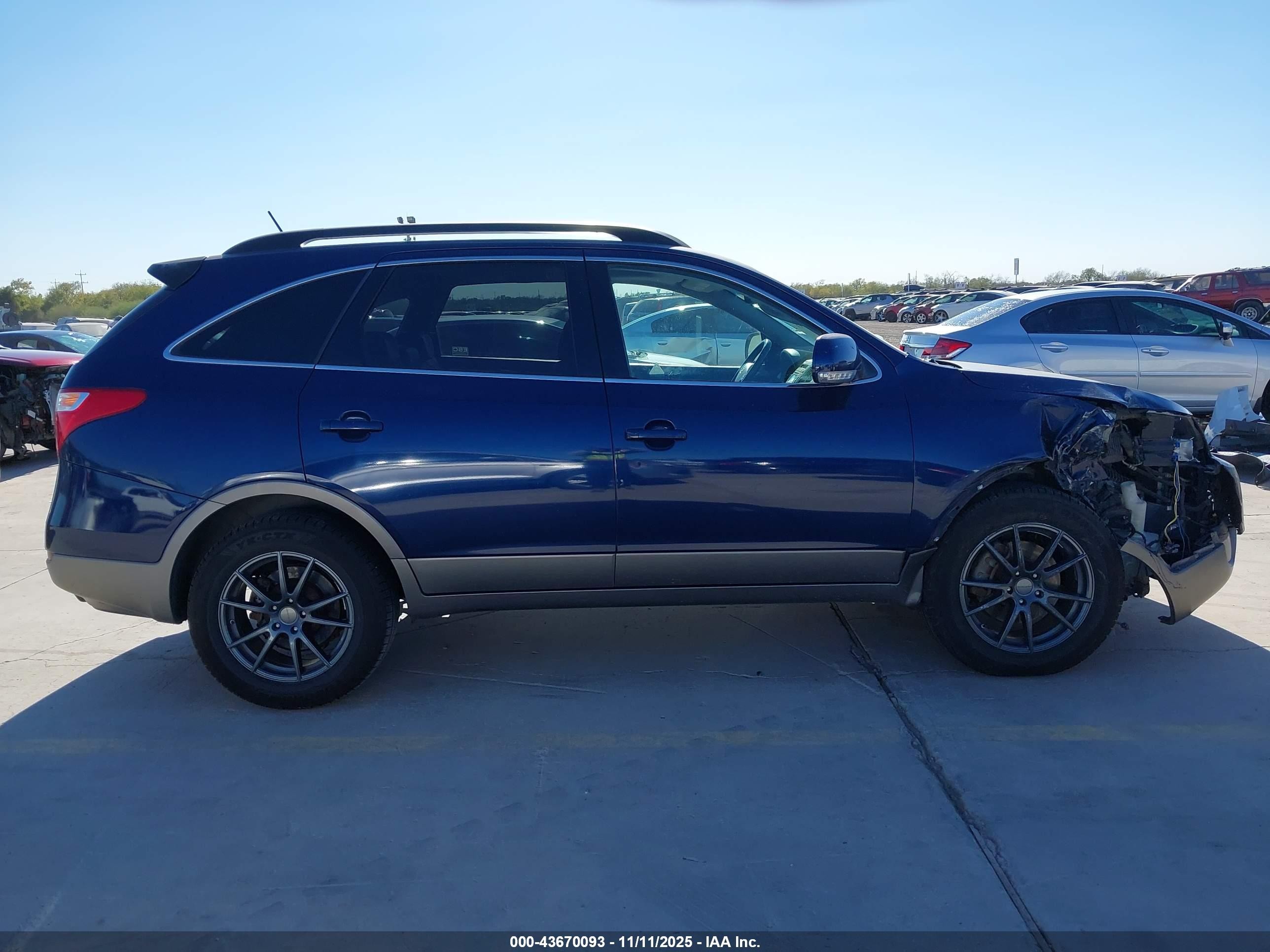 2007 Hyundai Veracruz Gls/limited/se Blue vin: KM8NU13C97U028108