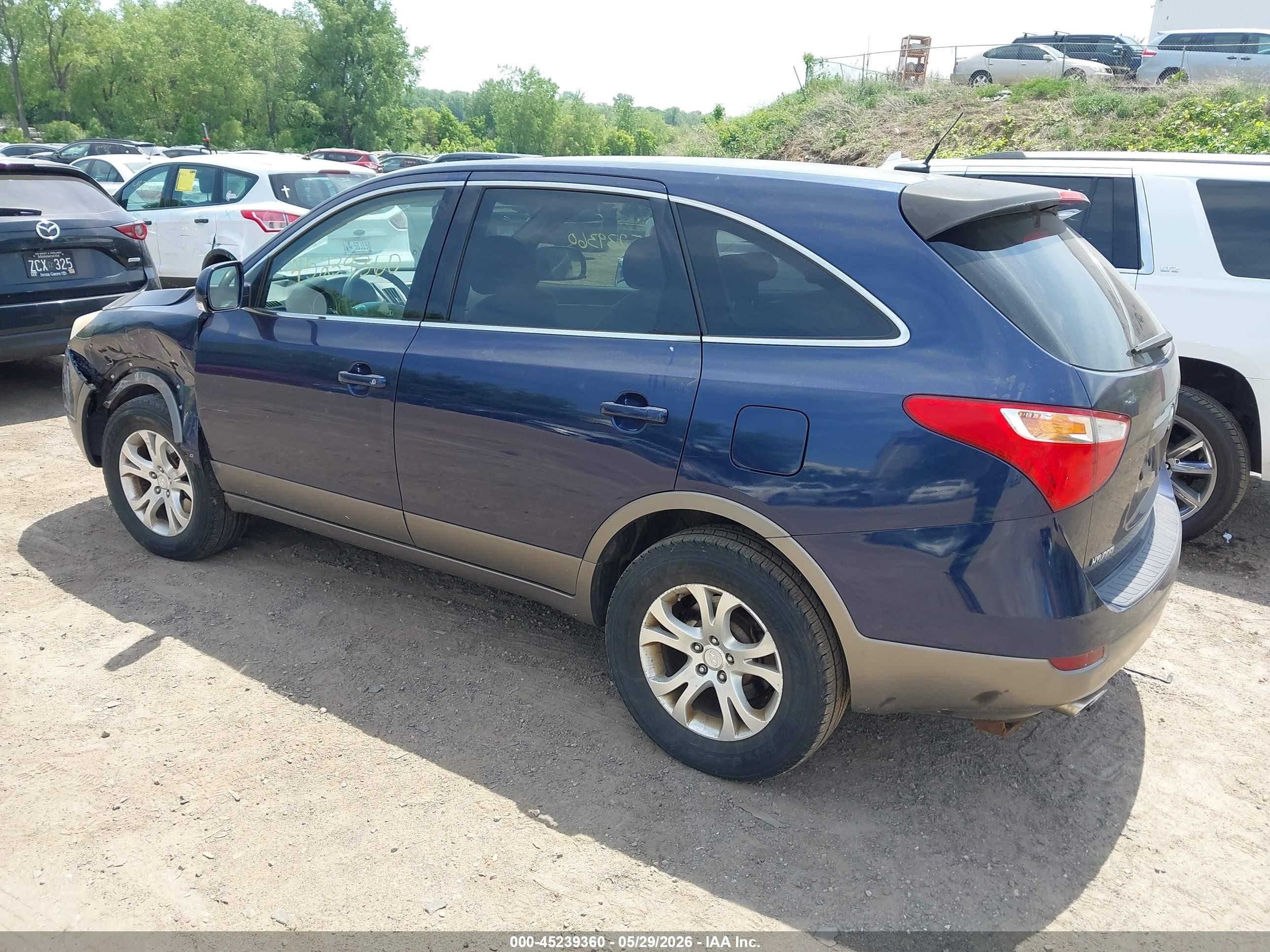 2008 Hyundai Veracruz Gls/se/limited Blue vin: KM8NU13C98U061532