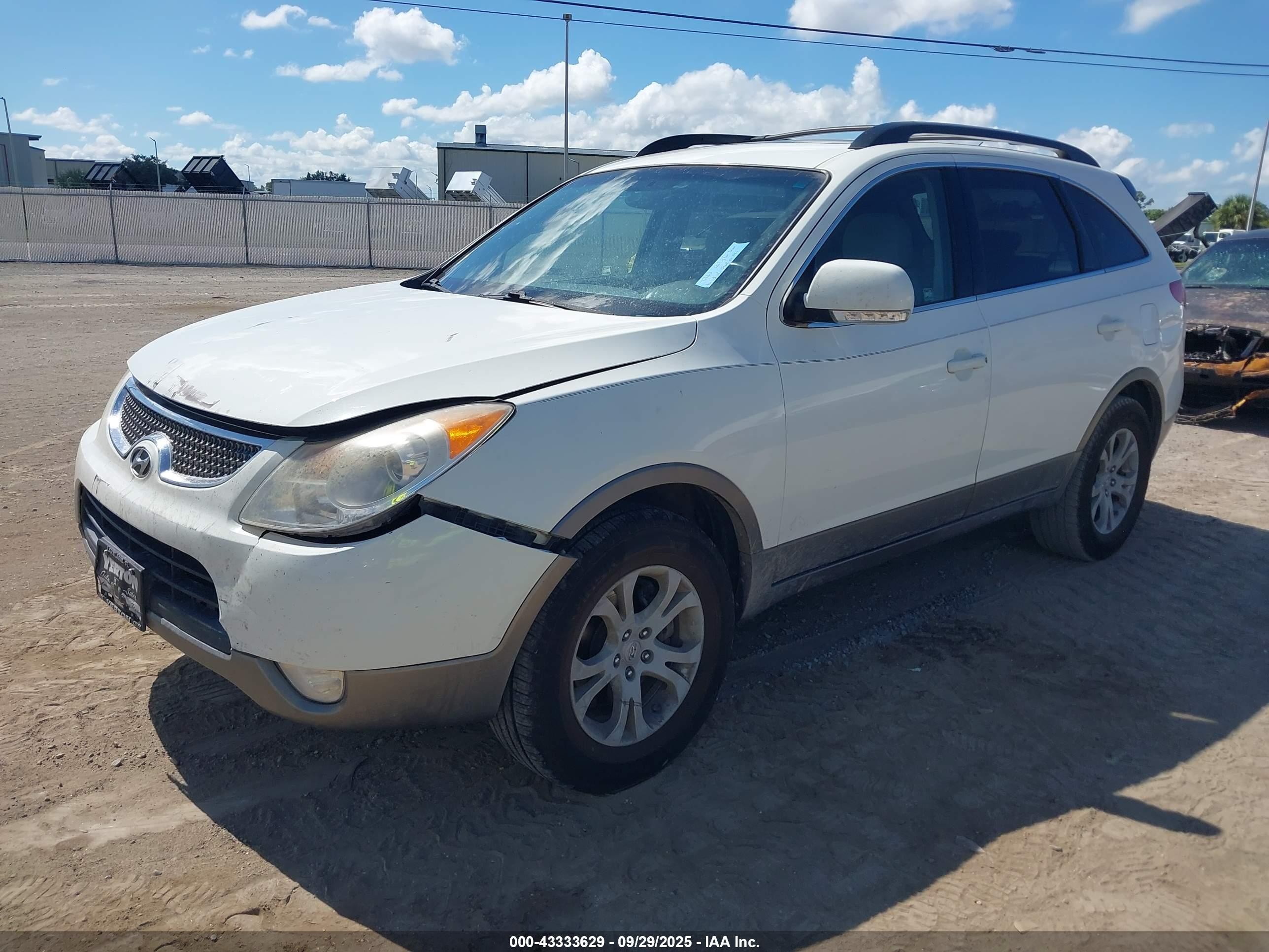 2011 Hyundai Veracruz Gls White vin: KM8NU4CC1BU140315