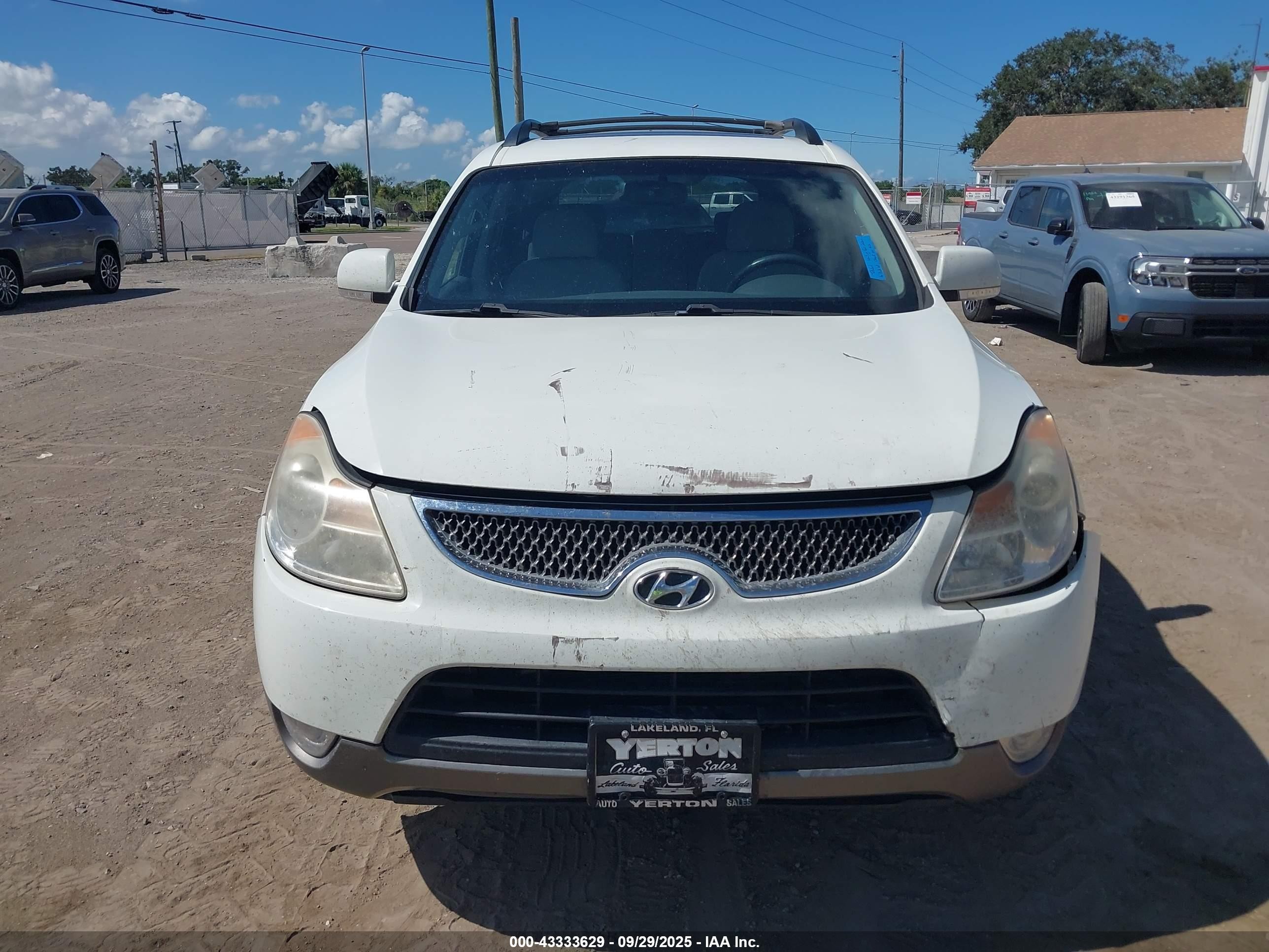2011 Hyundai Veracruz Gls White vin: KM8NU4CC1BU140315