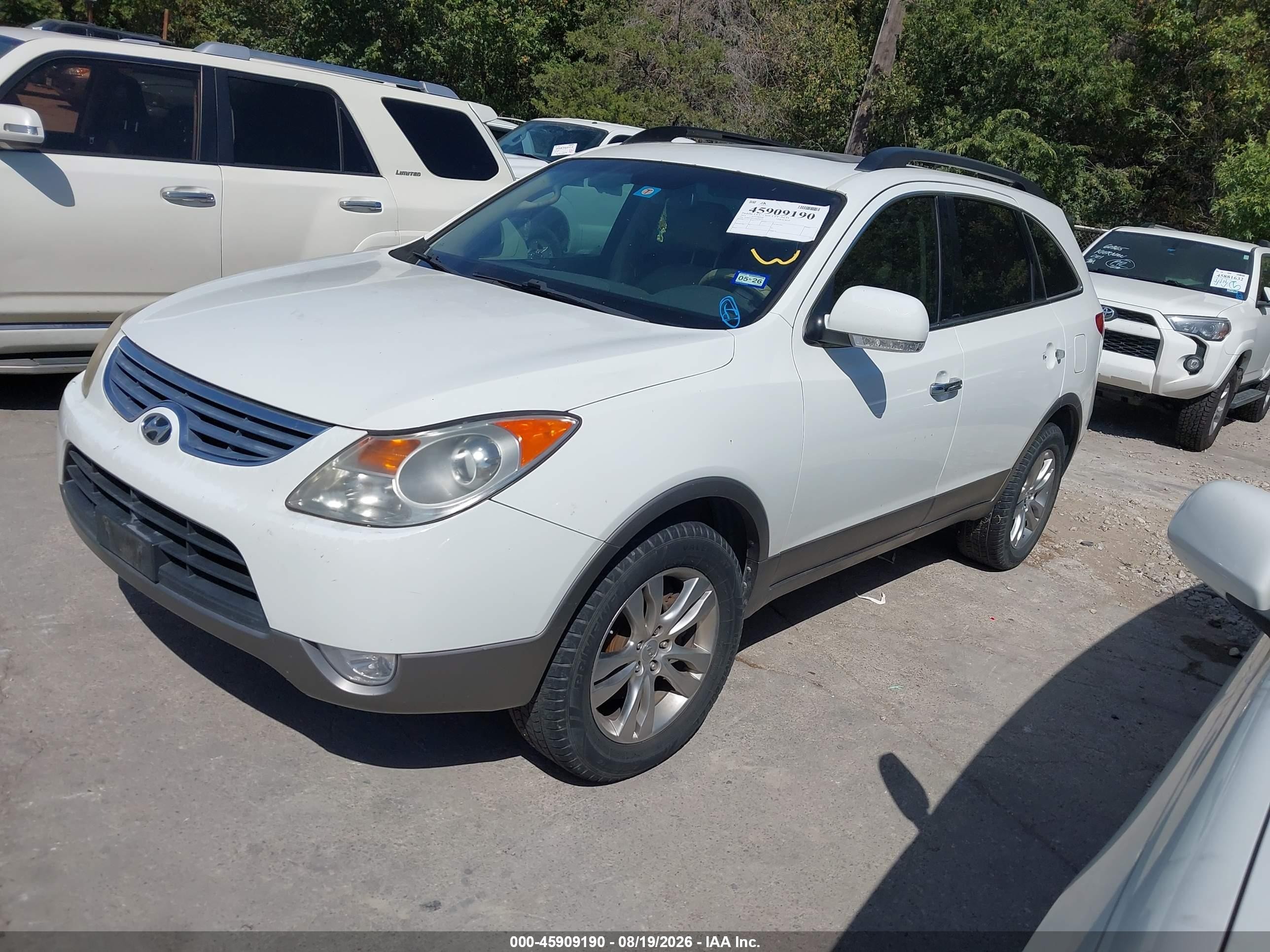 2012 Hyundai Veracruz Limited White vin: KM8NU4CC4CU204185