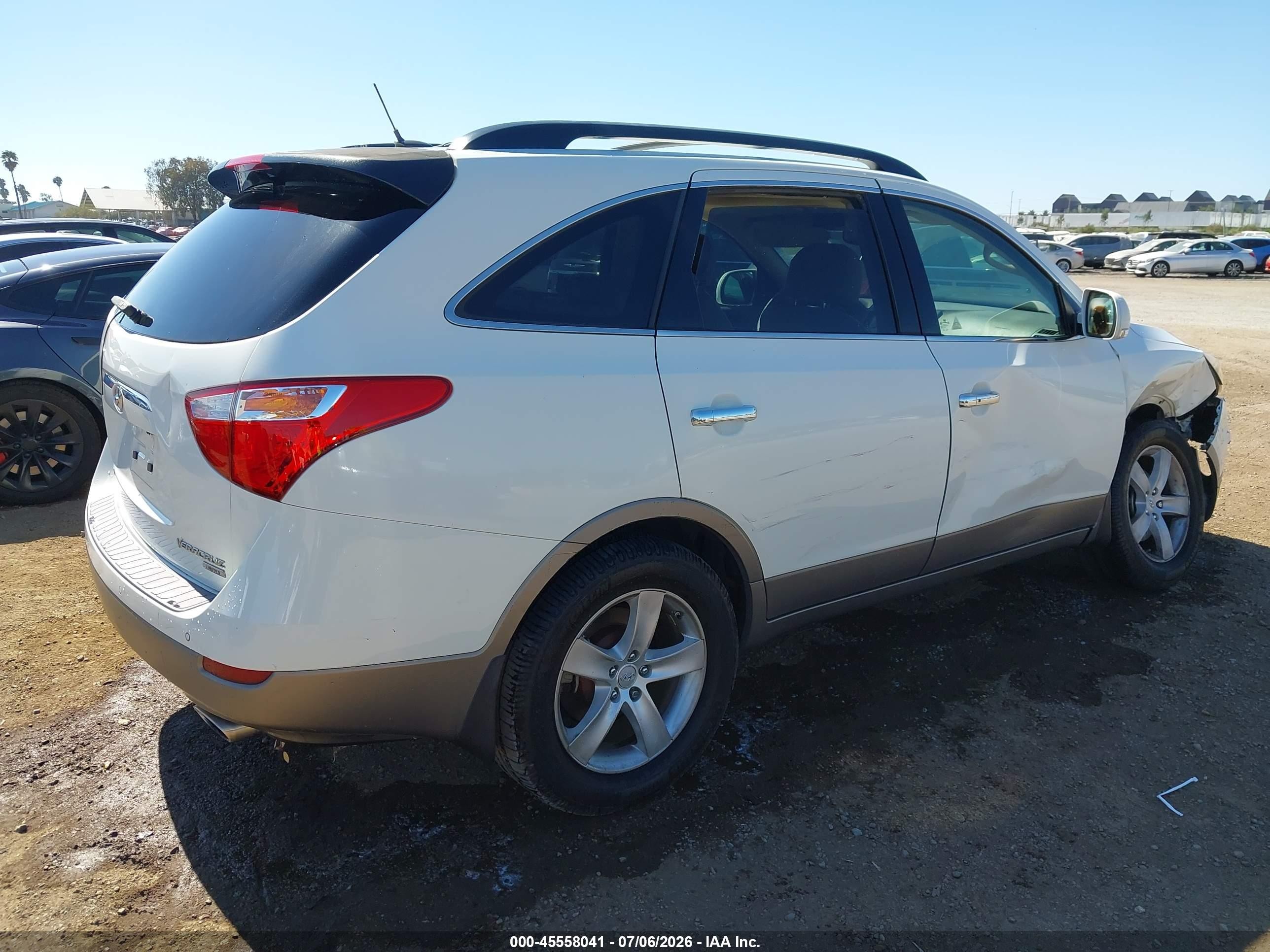 2011 Hyundai Veracruz Limited White vin: KM8NU4CC5BU174550