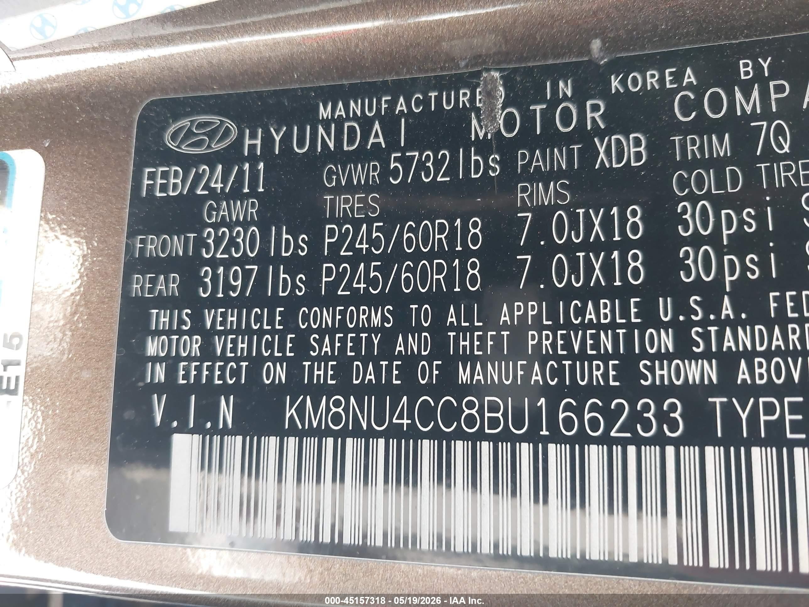 2011 Hyundai Veracruz Limited Коричневый vin: KM8NU4CC8BU166233