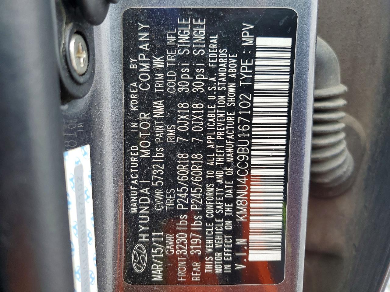 2011 Hyundai Veracruz Limited Gray vin: KM8NU4CC9BU167102