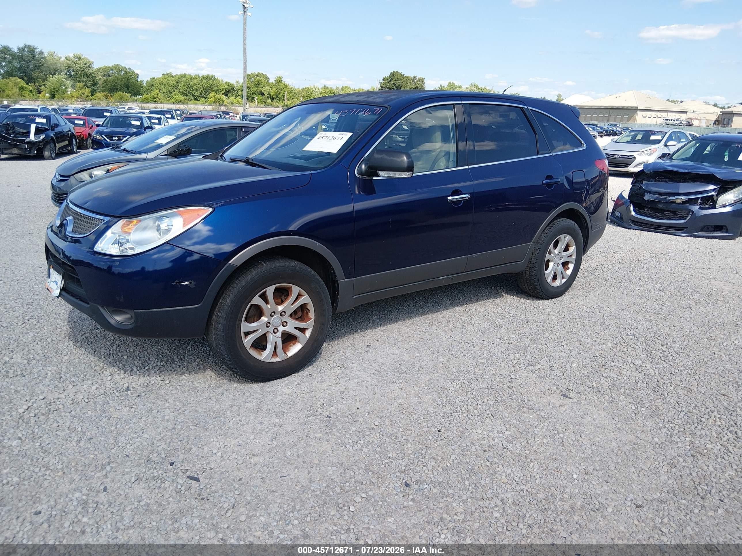 2007 Hyundai Veracruz Gls/limited/se Blue vin: KM8NU73C07U007974