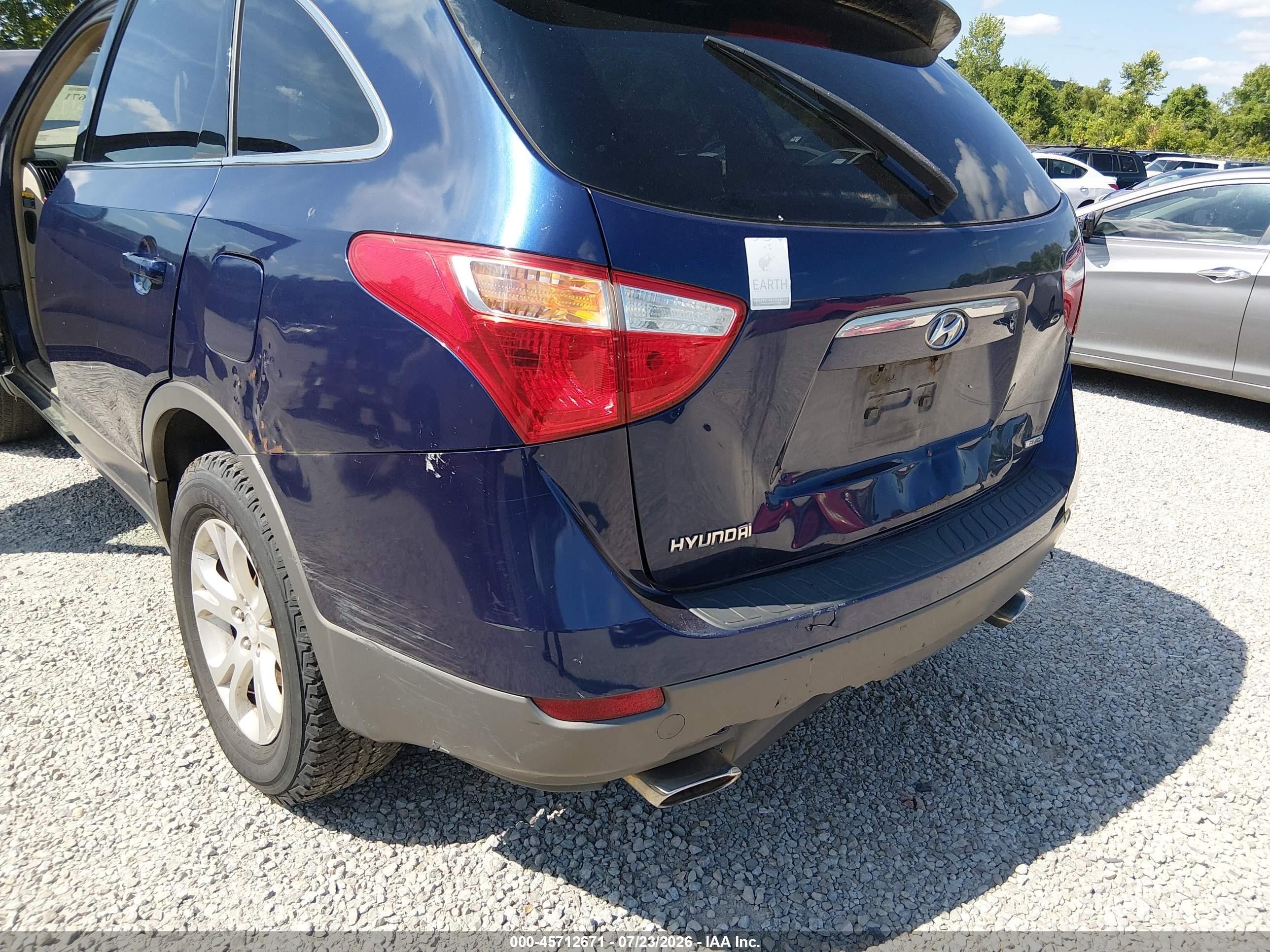 2007 Hyundai Veracruz Gls/limited/se Blue vin: KM8NU73C07U007974