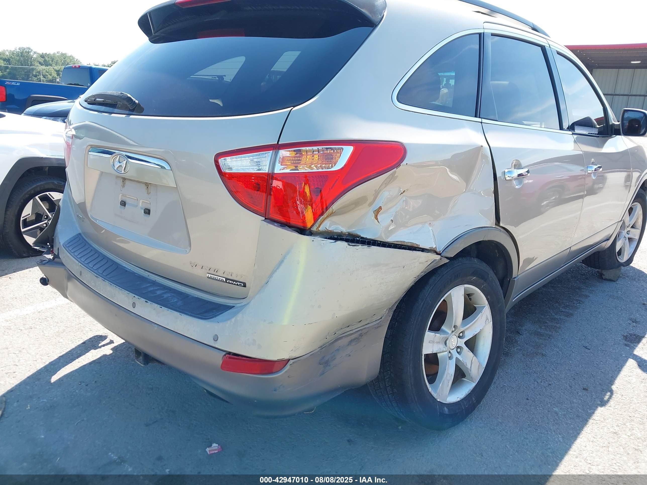 2008 Hyundai Veracruz Gls/limited/se Tan vin: KM8NU73C38U050397