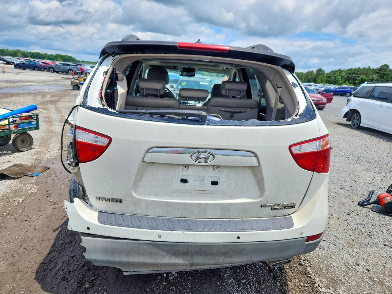 2008 Hyundai Veracruz Gls White vin: KM8NU73C88U044983