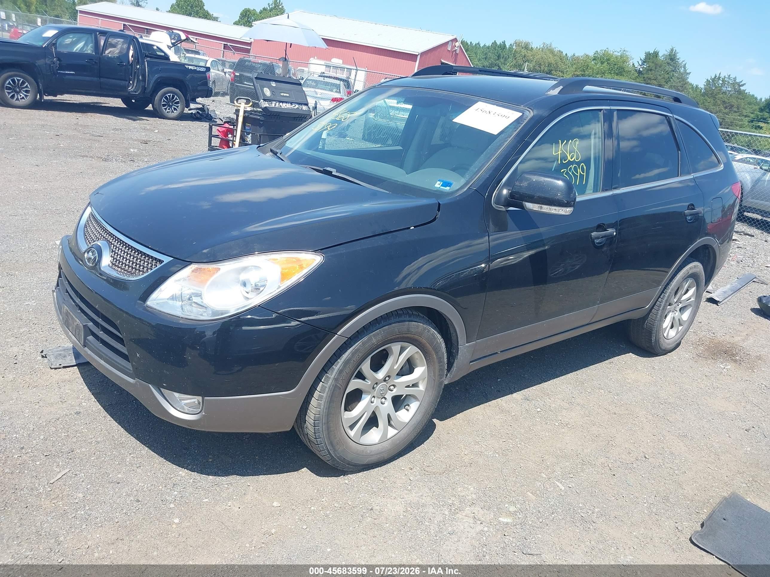 2010 Hyundai Veracruz Gls Black vin: KM8NUDCC1AU107958