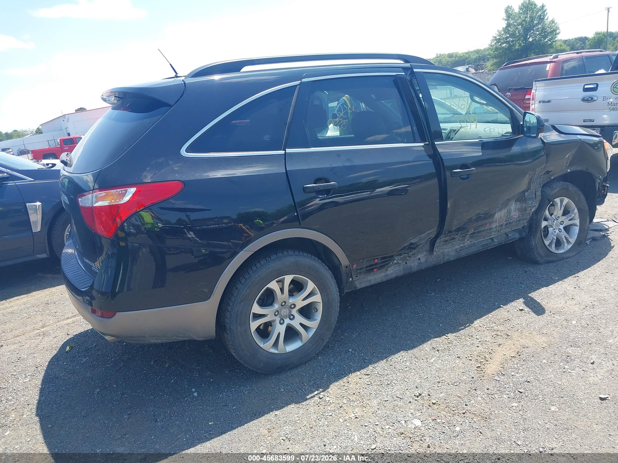 2010 Hyundai Veracruz Gls Black vin: KM8NUDCC1AU107958