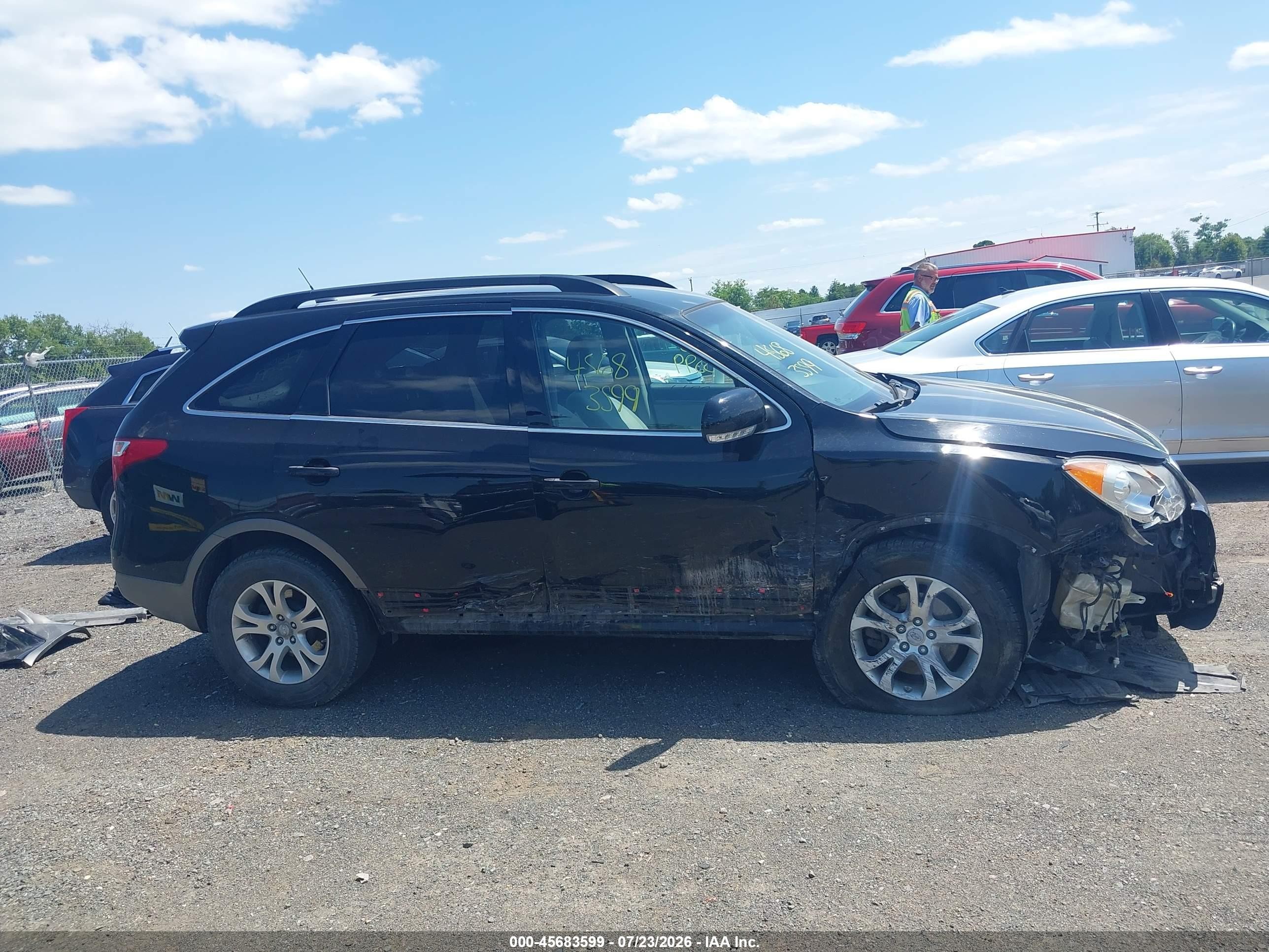 2010 Hyundai Veracruz Gls Black vin: KM8NUDCC1AU107958