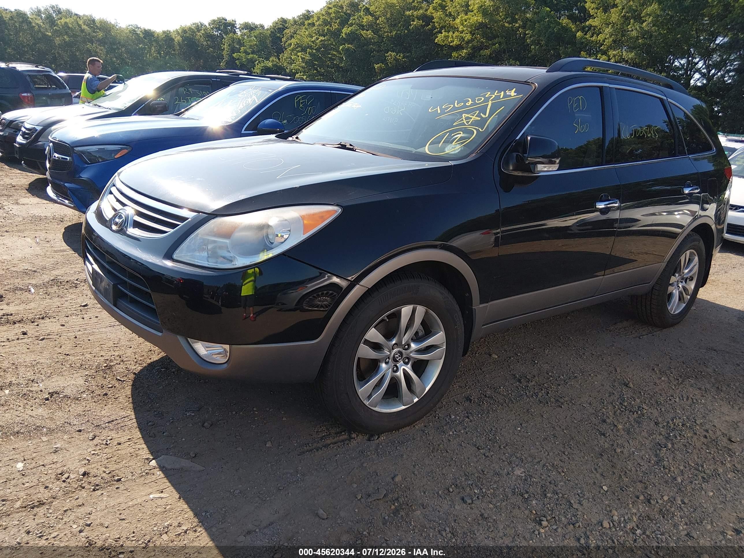 2012 Hyundai Veracruz Limited Black vin: KM8NUDCC2CU197415