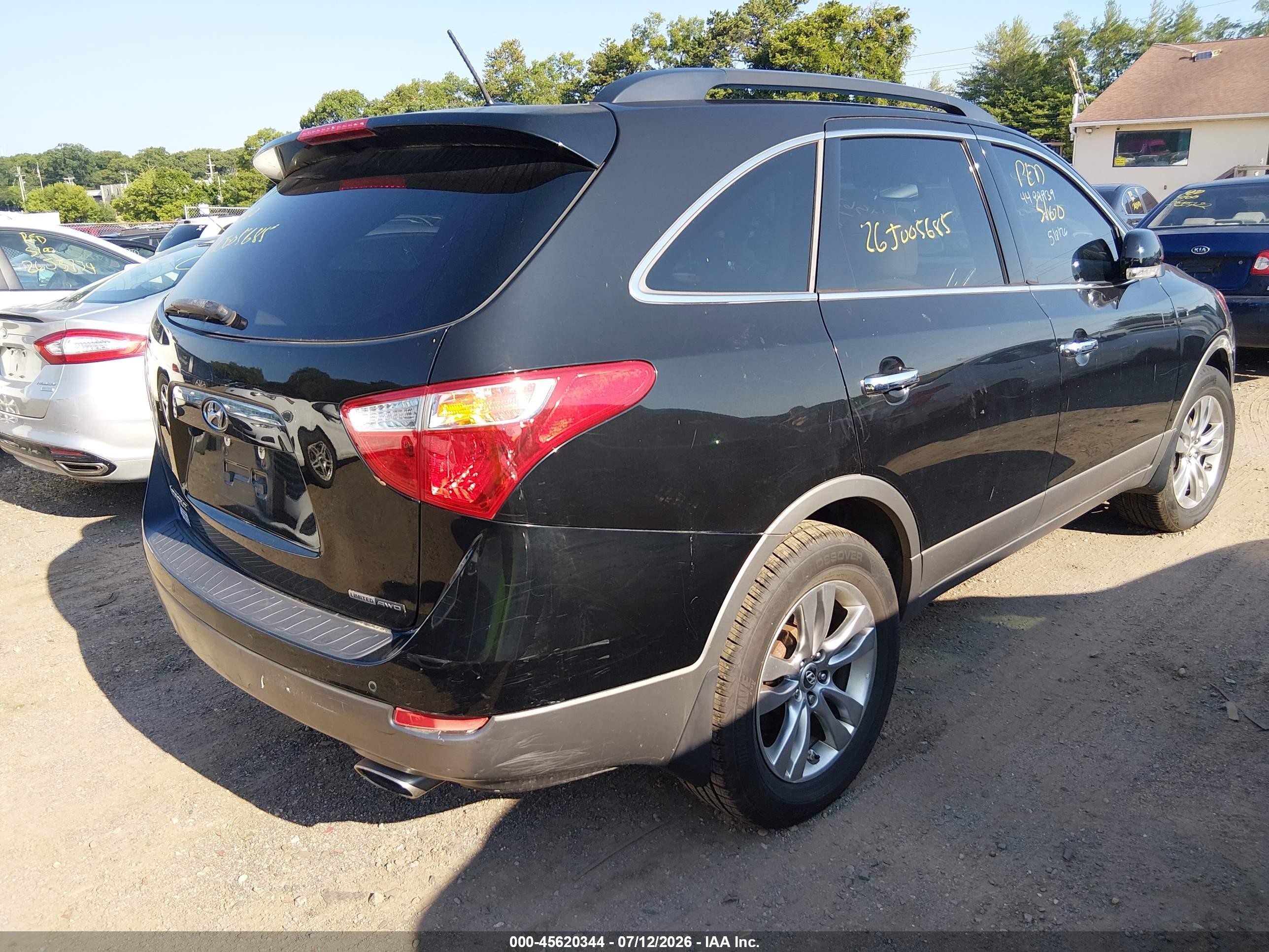 2012 Hyundai Veracruz Limited Black vin: KM8NUDCC2CU197415