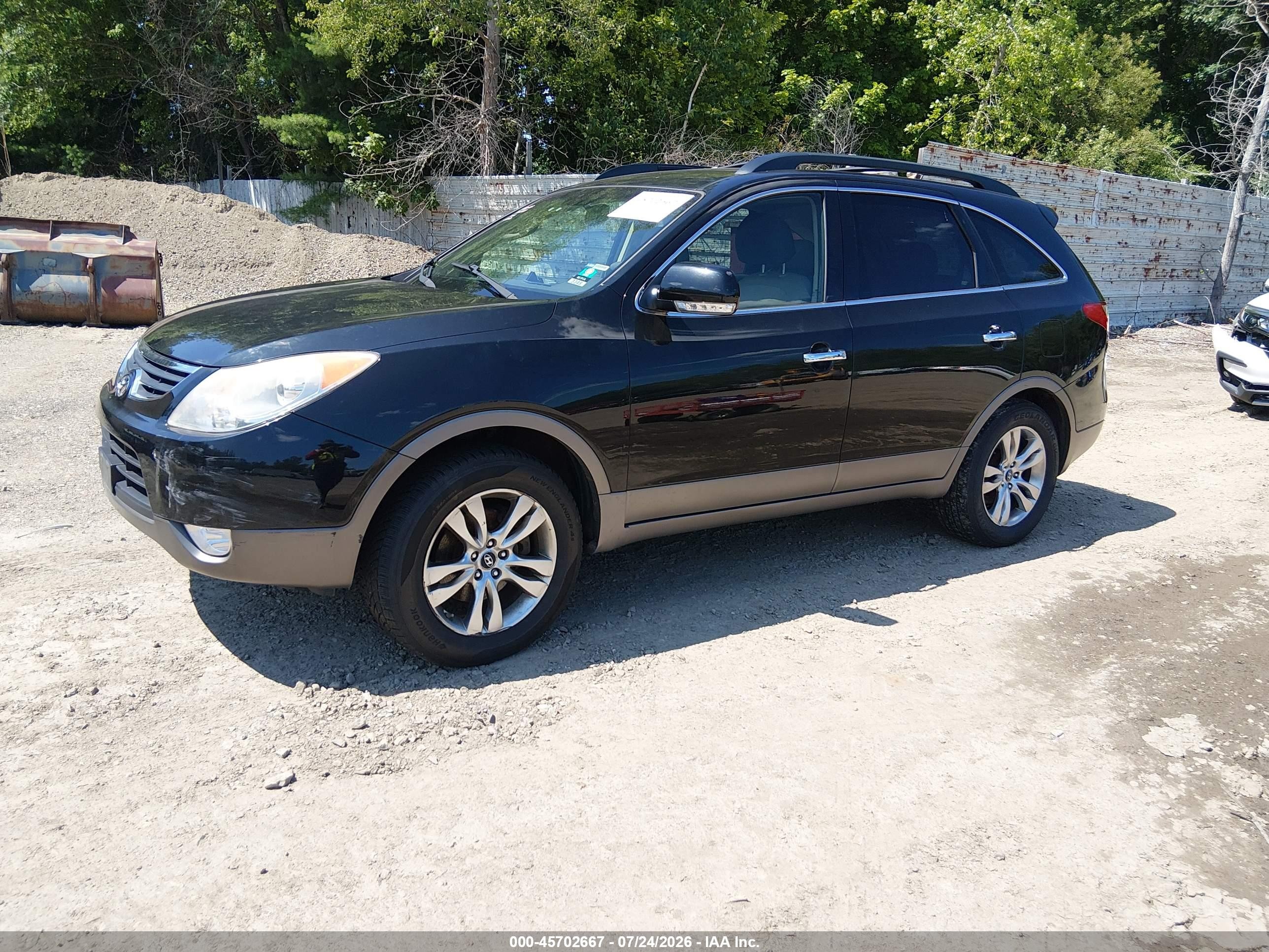 2012 Hyundai Veracruz Limited Black vin: KM8NUDCC3CU187301