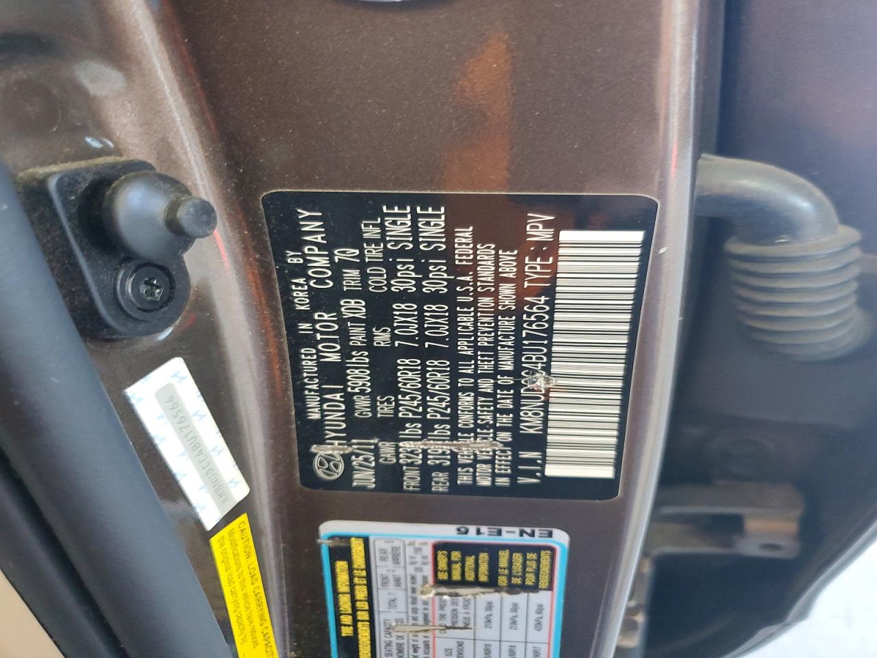 2011 Hyundai Veracruz Limited Brown vin: KM8NUDCC4BU176564