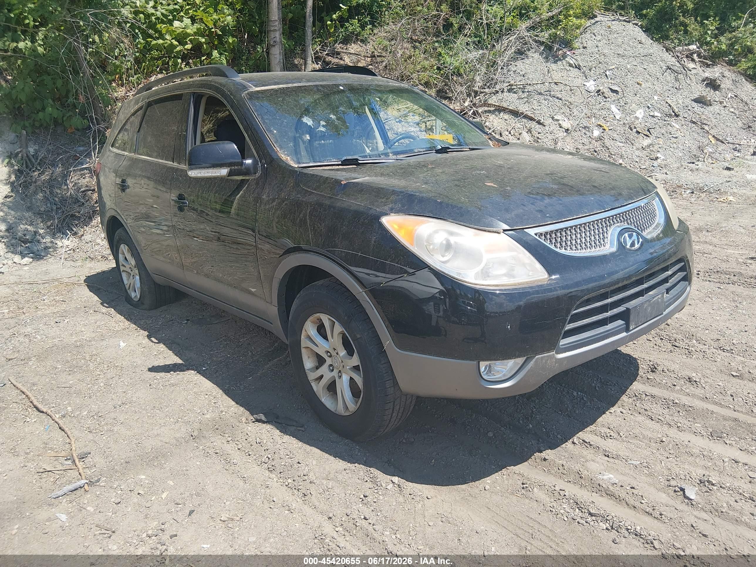 2011 Hyundai Veracruz Gls Black vin: KM8NUDCC6BU176971