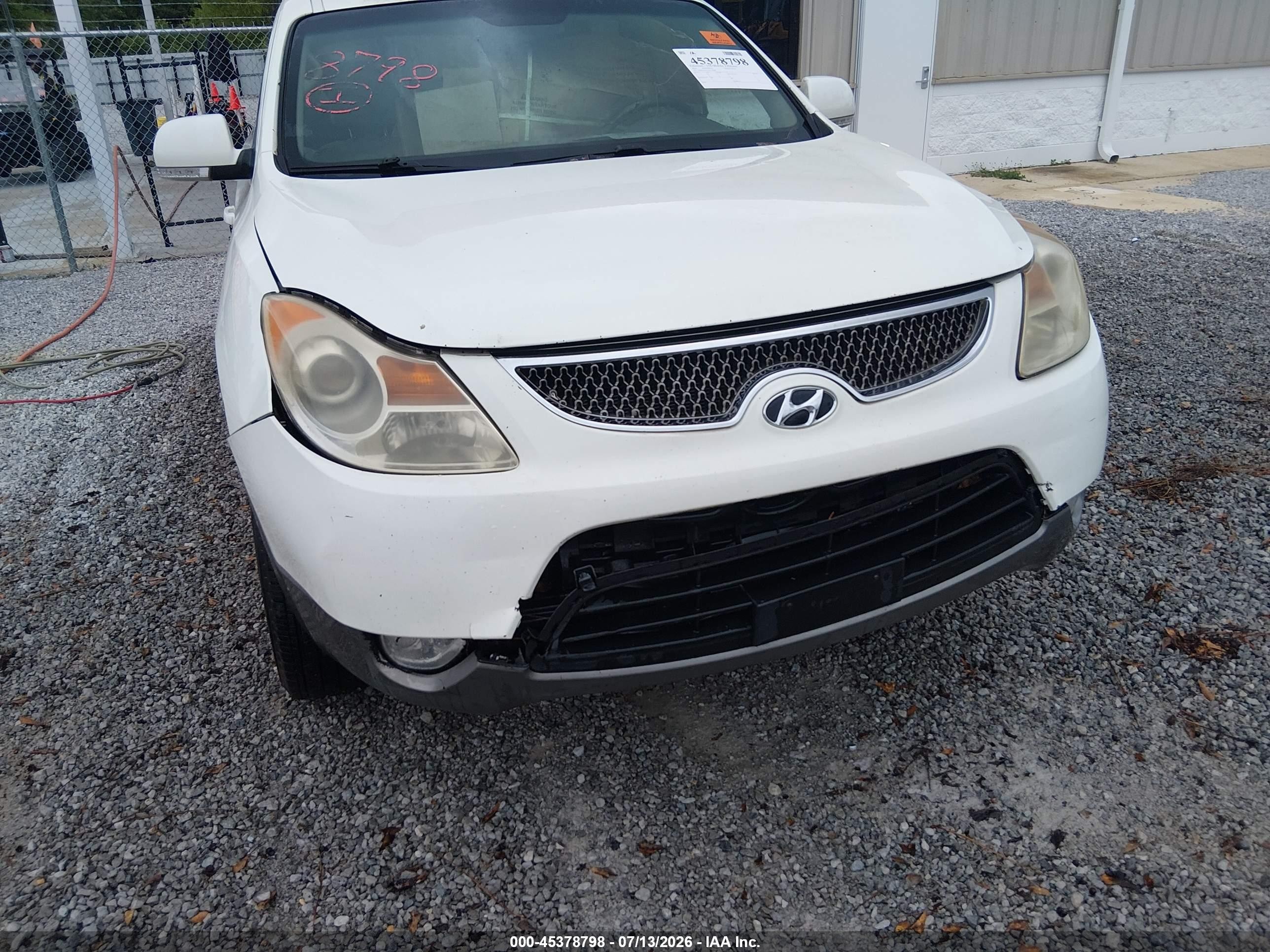 2010 Hyundai Veracruz Gls White vin: KM8NUDCC7AU128488