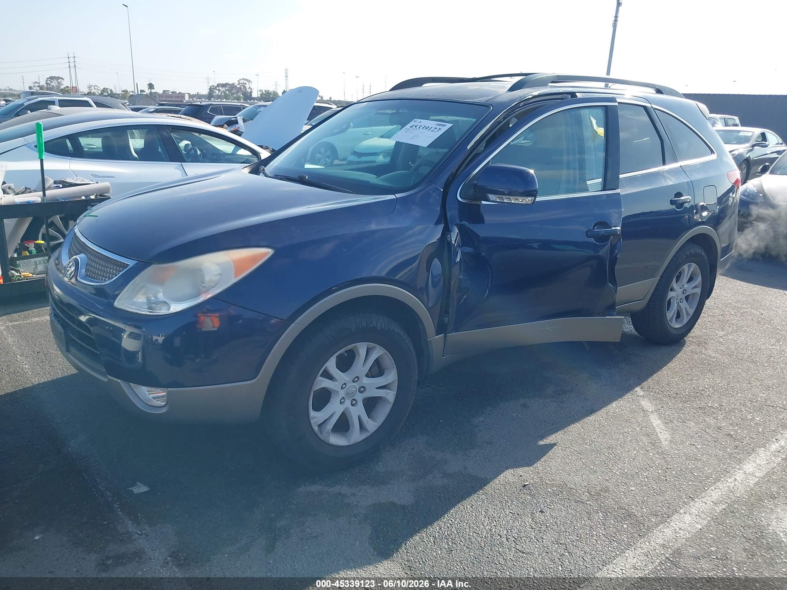 2010 Hyundai Veracruz Gls Dark Blue vin: KM8NUDCC8AU134137