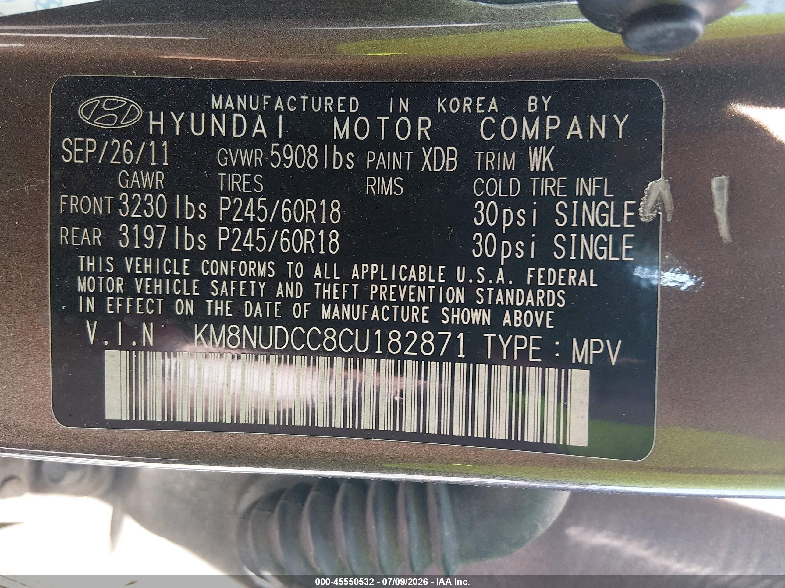 2012 Hyundai Veracruz Limited Brown vin: KM8NUDCC8CU182871