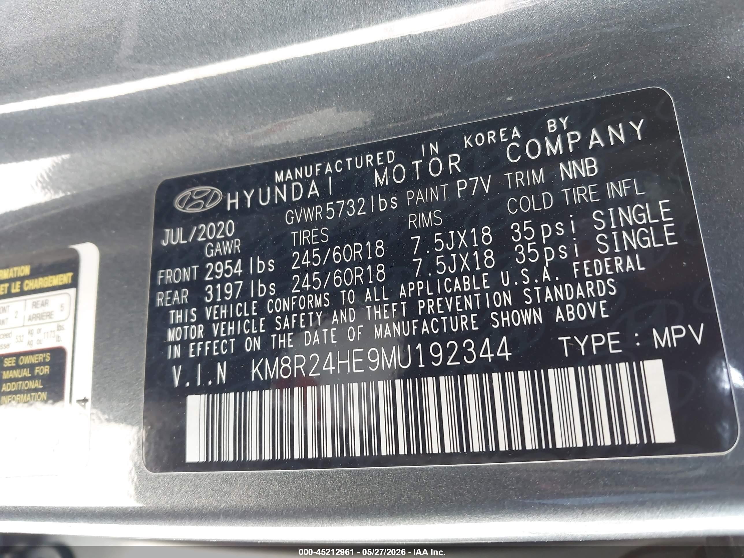 2021 Hyundai Palisade Sel Серый vin: KM8R24HE9MU192344