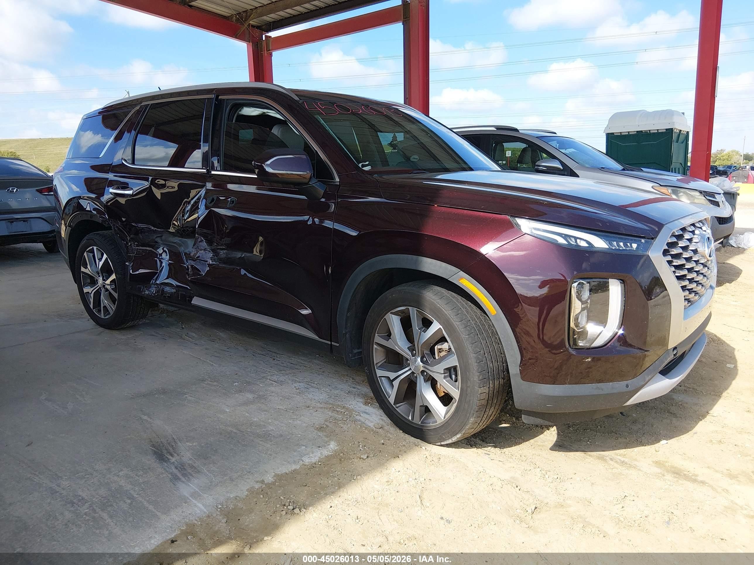 2022 Hyundai Palisade Sel Бордовый vin: KM8R34HE1NU435059