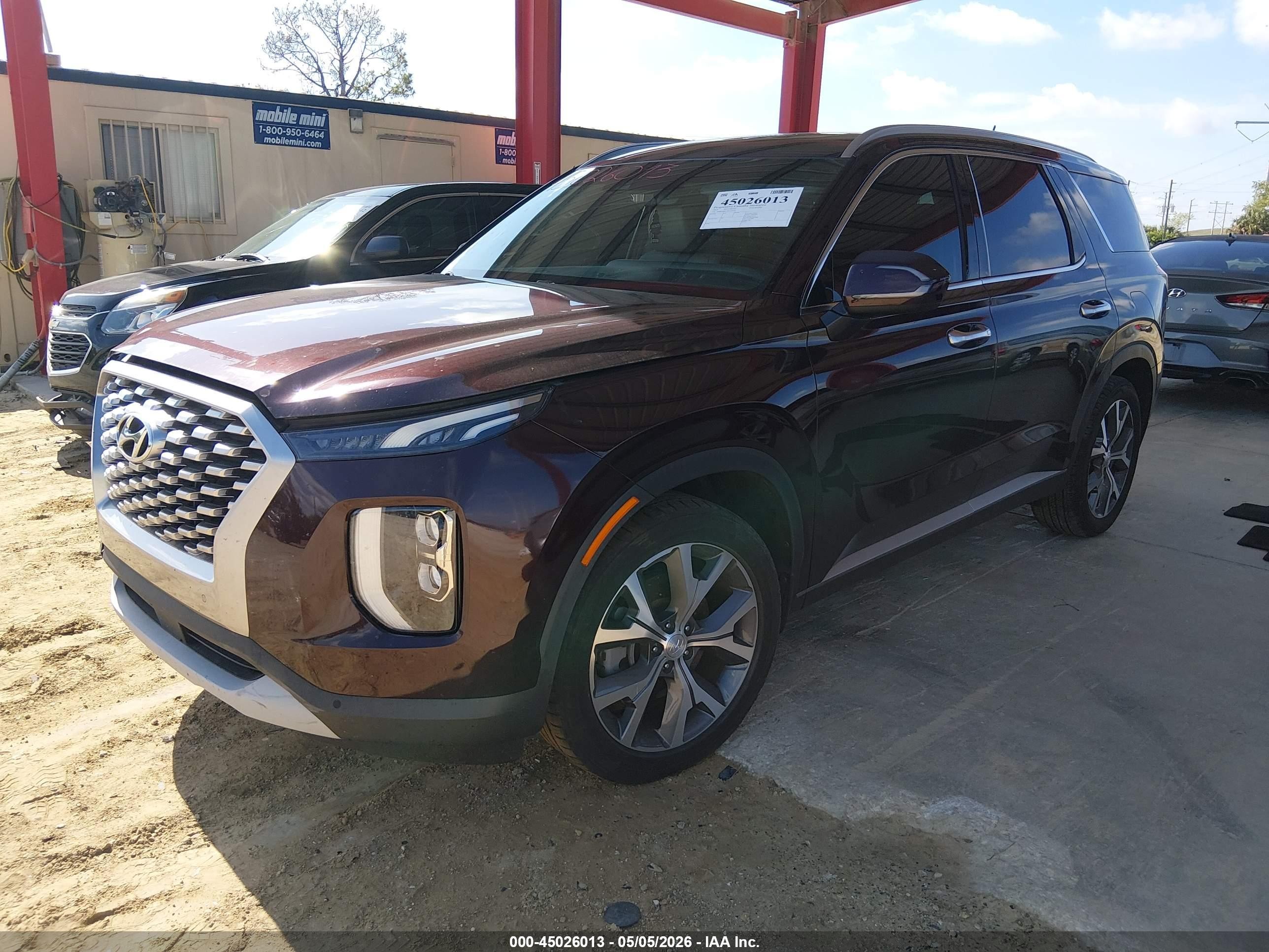 2022 Hyundai Palisade Sel Бордовый vin: KM8R34HE1NU435059